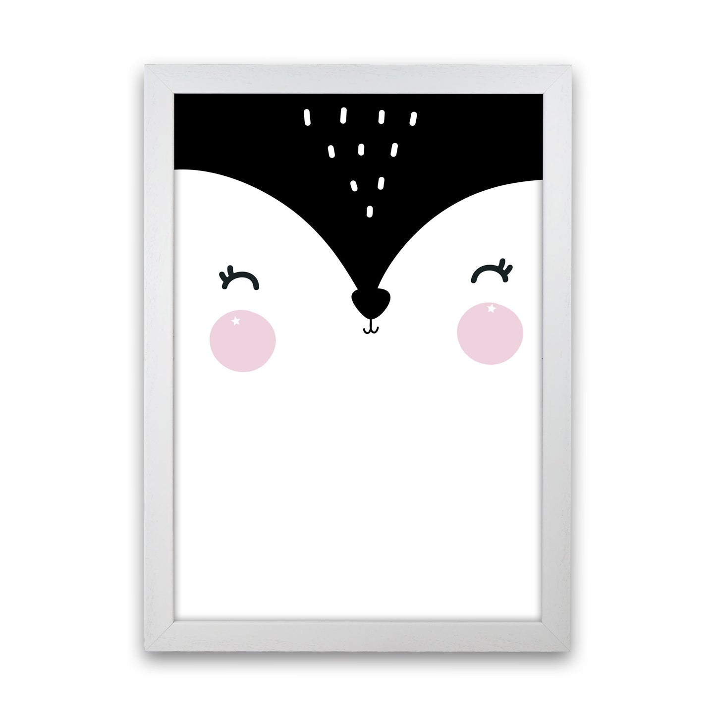 Penguin Face Scandi Modern Print White Grain