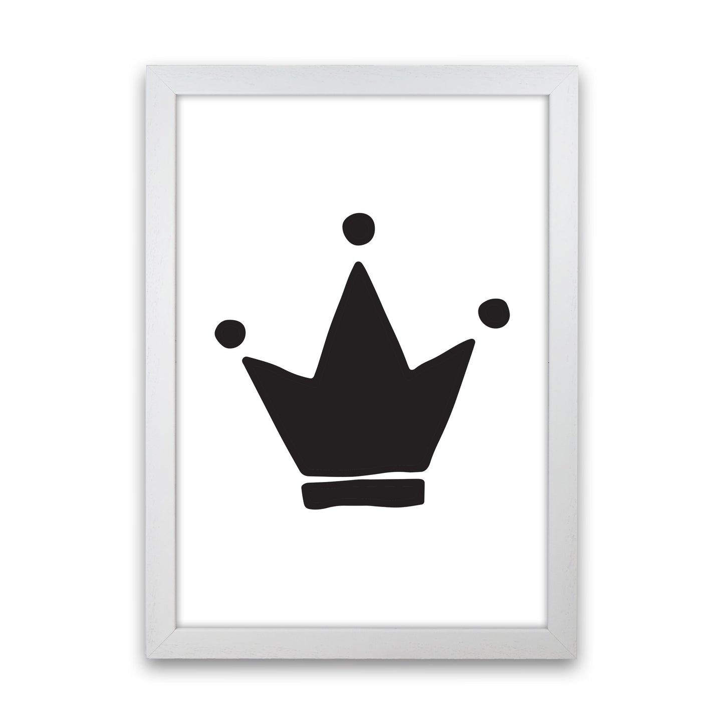 Black Crown Modern Print White Grain
