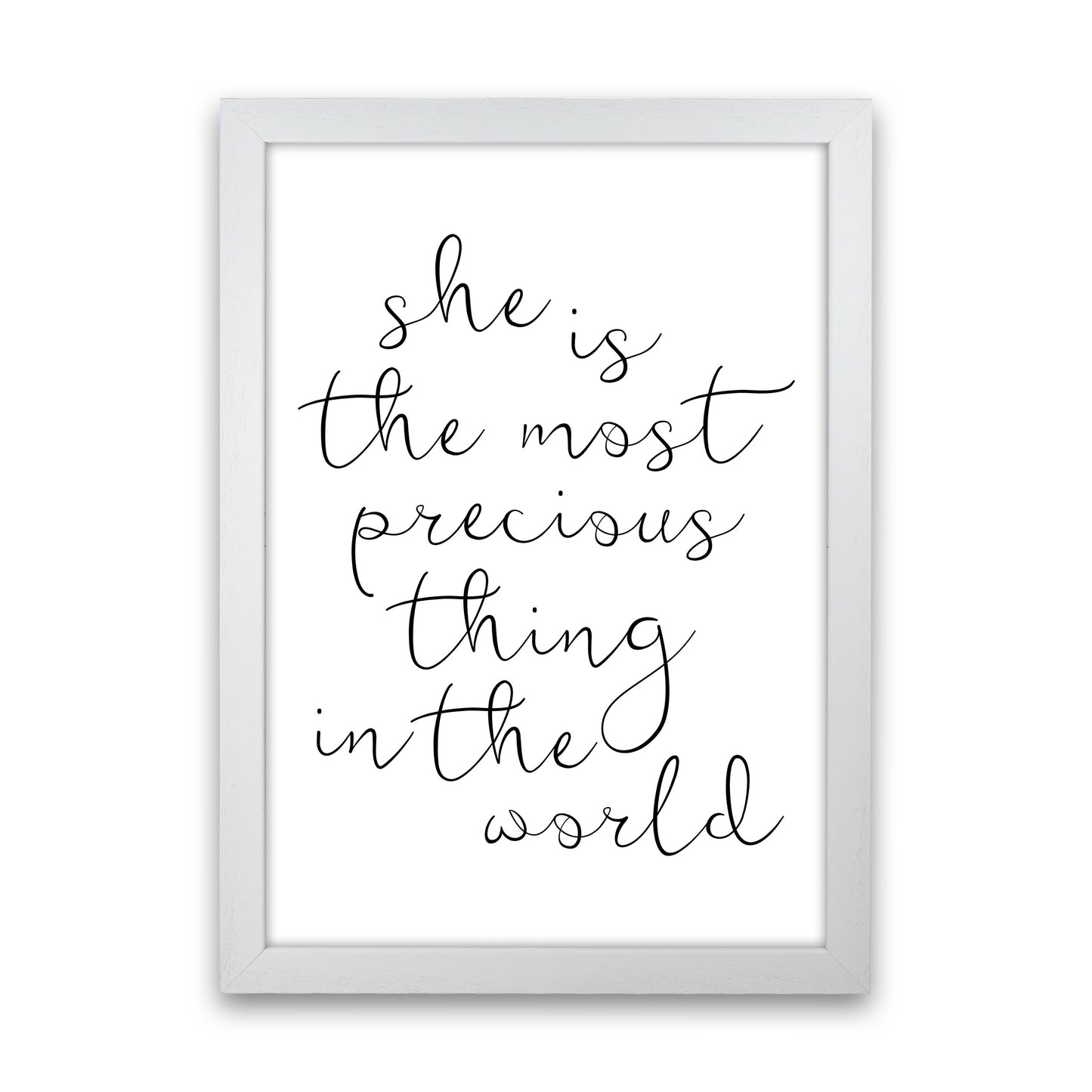 She Is The Most Precious Thing Black Modern Print White Grain