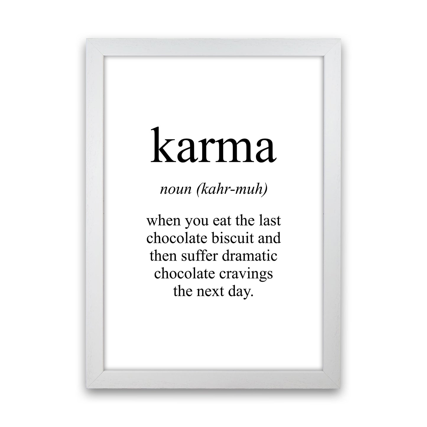 Karma Framed Typography Wall Art Print White Grain