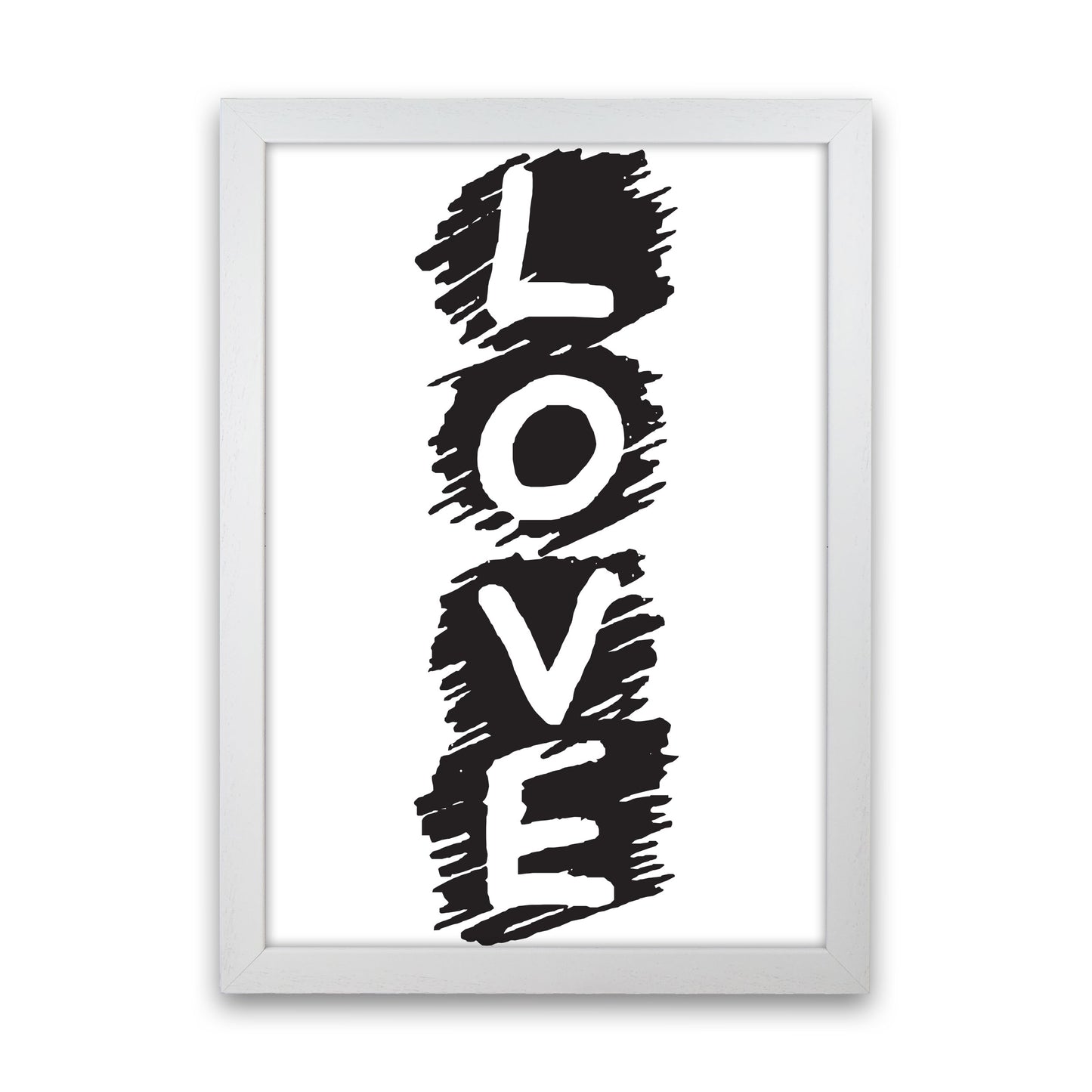 Love Framed Typography Wall Art Print White Grain