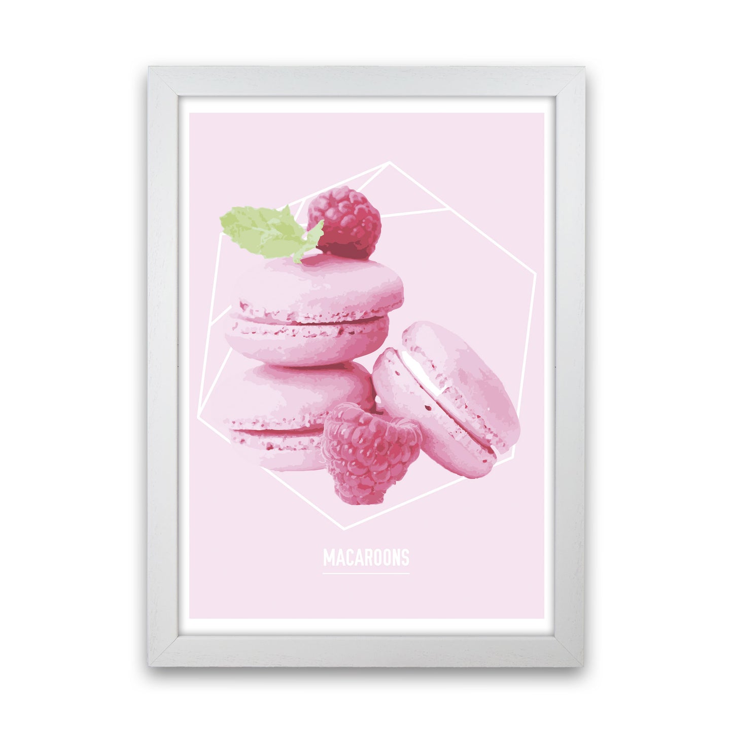 Pink Macaroons Modern Print White Grain