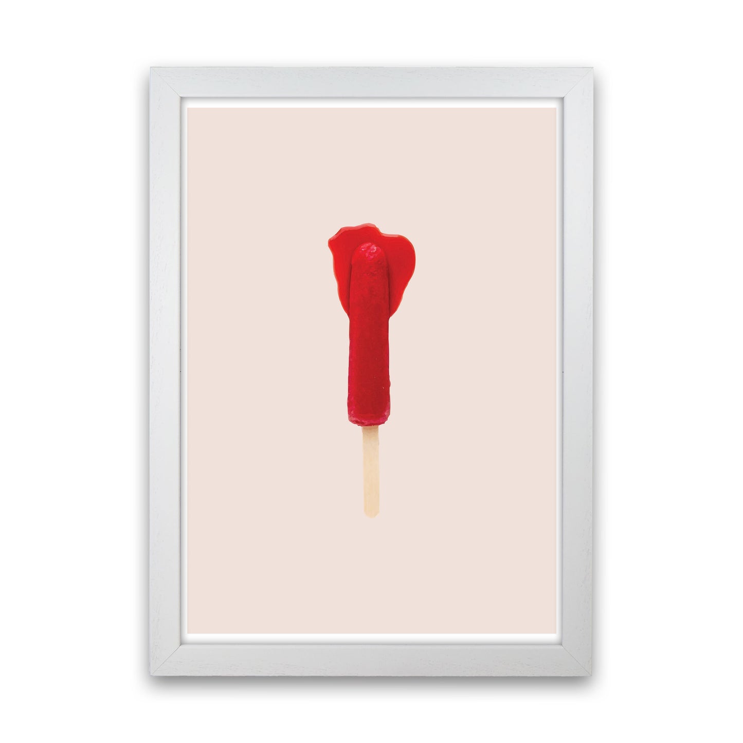 Red Icepop Modern Print White Grain