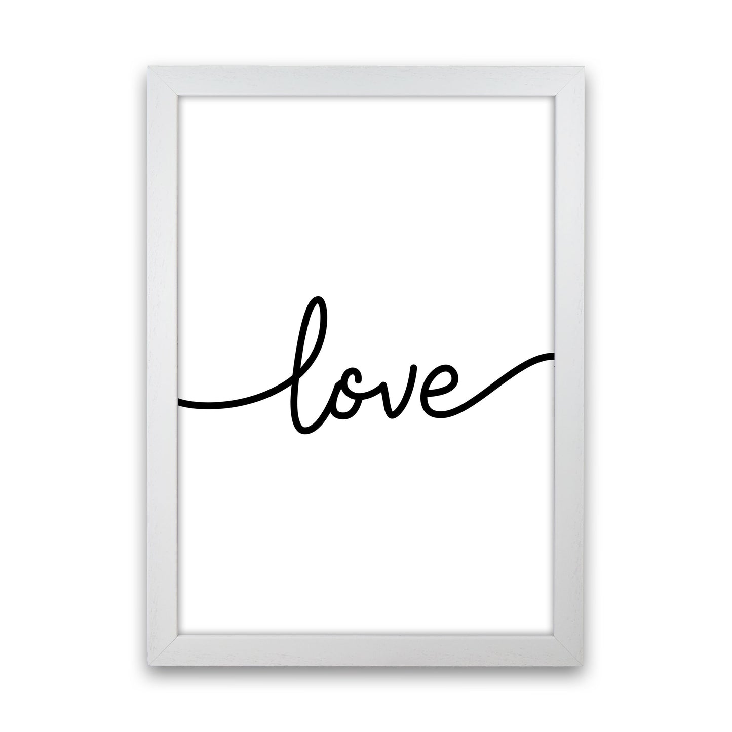 Love Framed Typography Wall Art Print White Grain