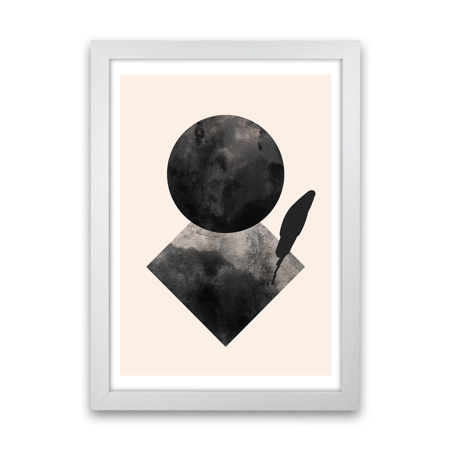 Nude And Black Watercolour 2 Art Print by Pixy Paper White Grain