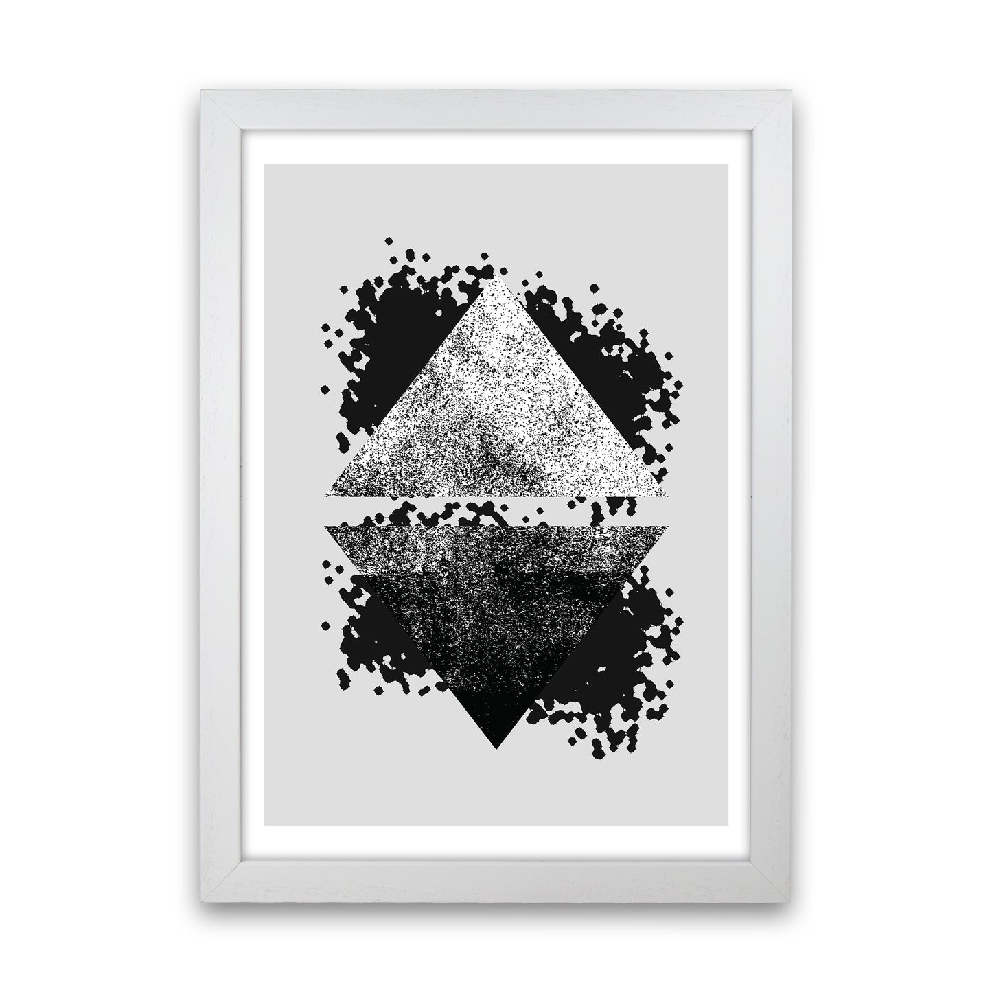 Graffiti Black And Grey Reflective Triangles Art Print by Pixy Paper White Grain