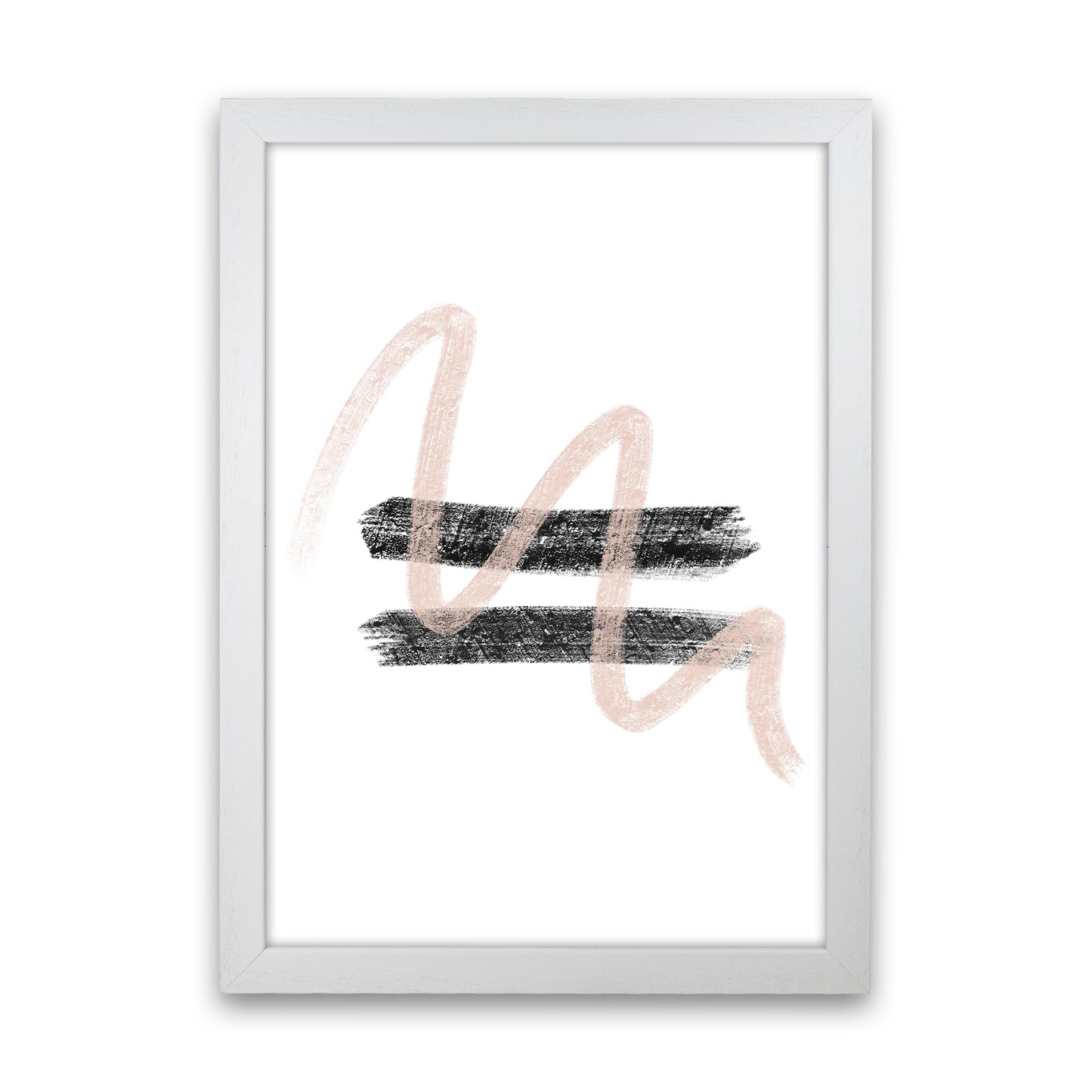 Dalia Chalk Pink And Black Line Contrast Art Print by Pixy Paper White Grain