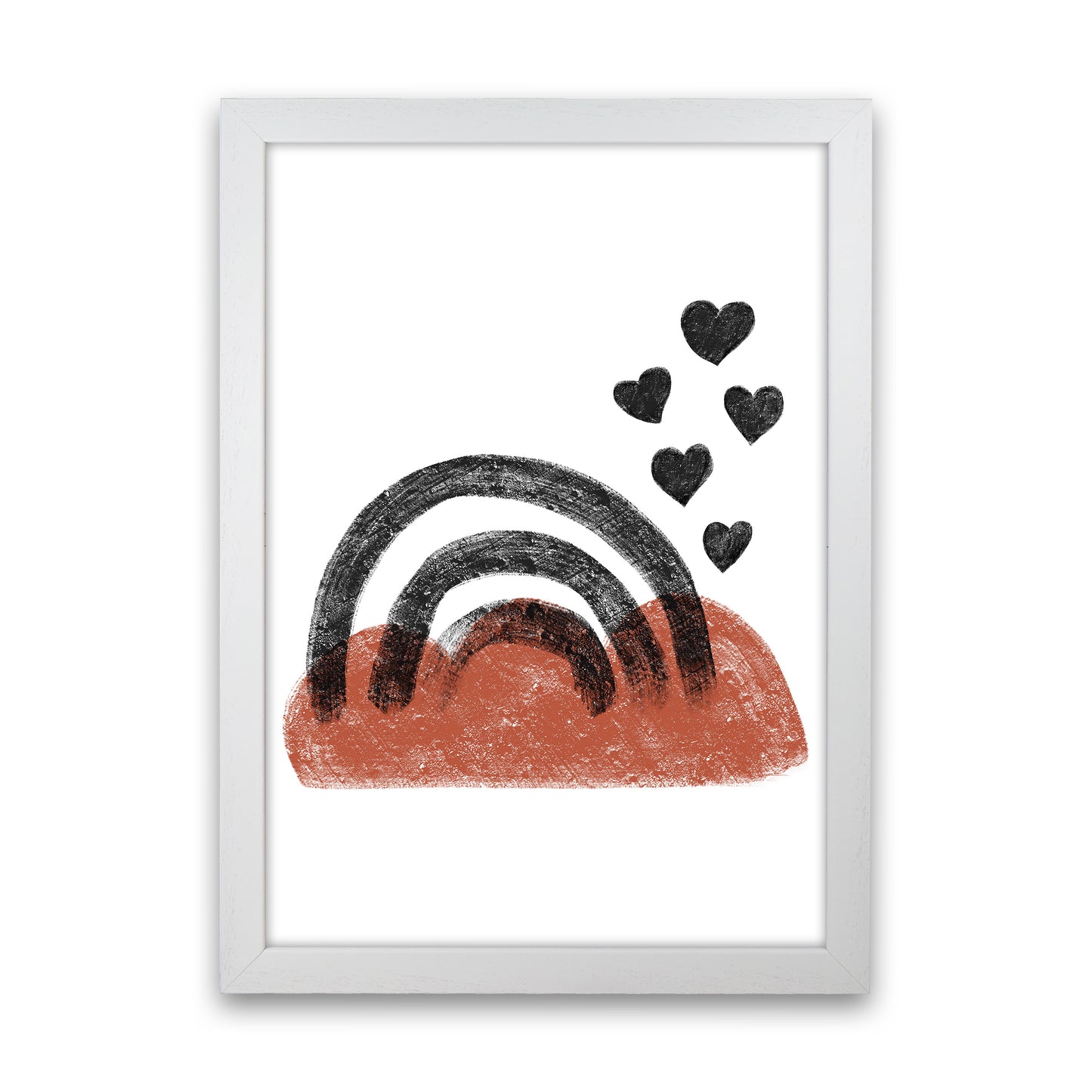 Dalia Chalk Black Rainbow Art Print by Pixy Paper White Grain