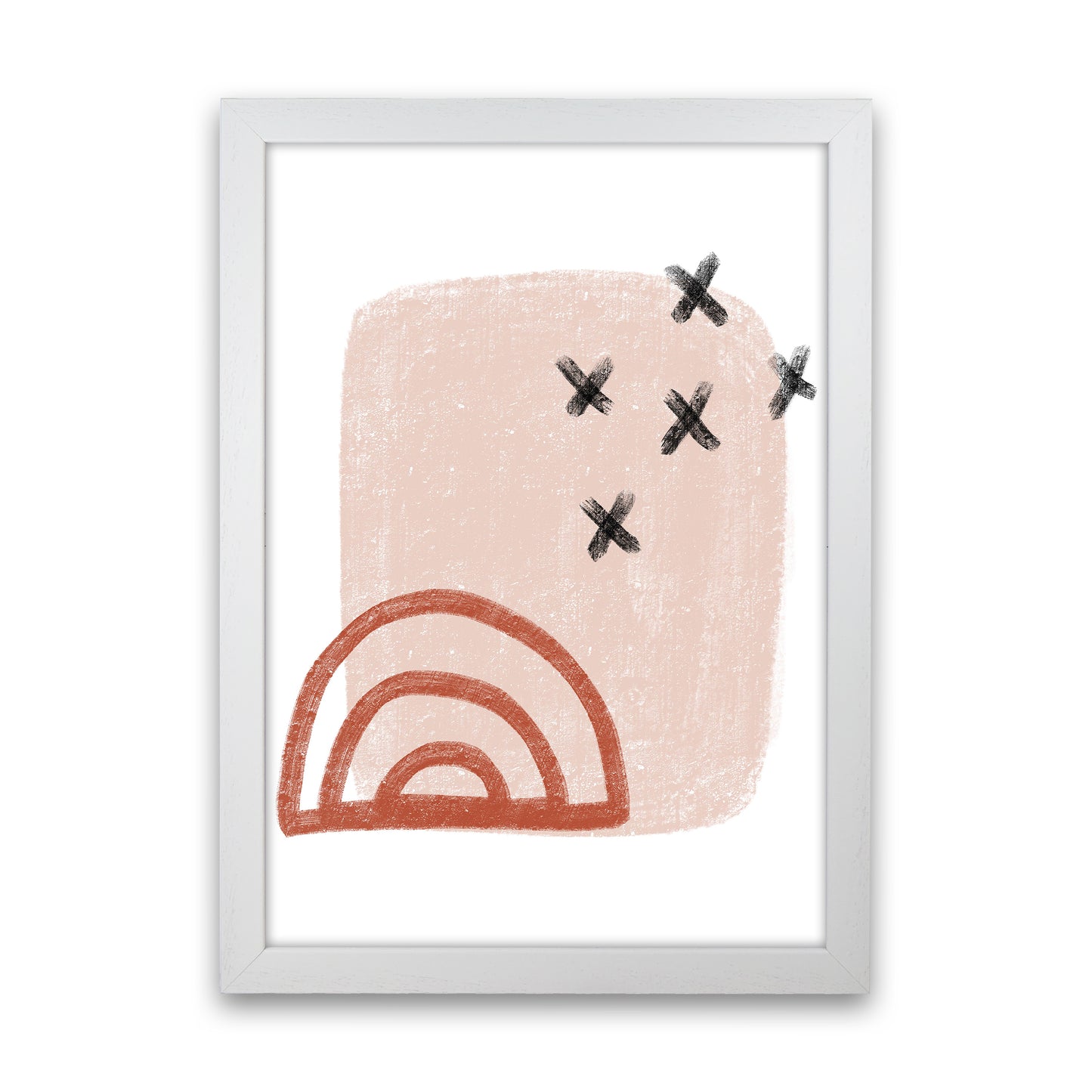 Dalia Chalk Red Rainbow Art Print by Pixy Paper White Grain