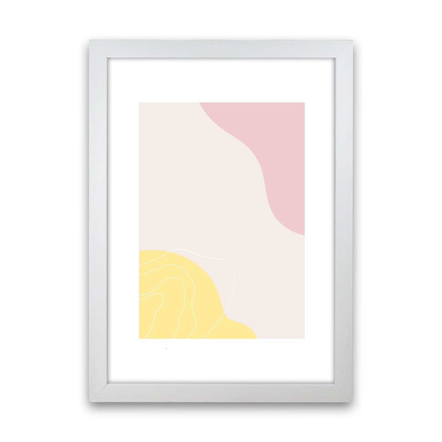 Mila Pink Abstract N18 Art Print by Pixy Paper White Grain