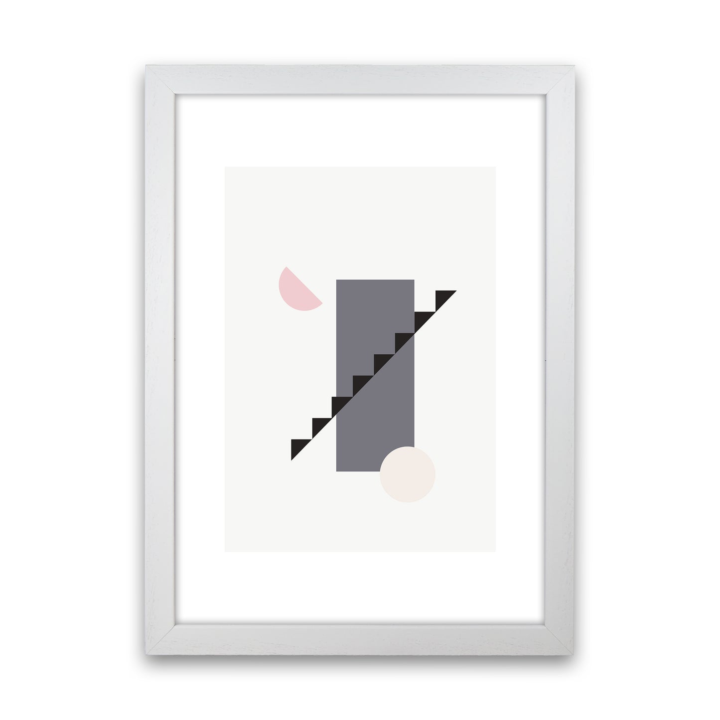 Mila Pink Abstract N12 Art Print by Pixy Paper White Grain