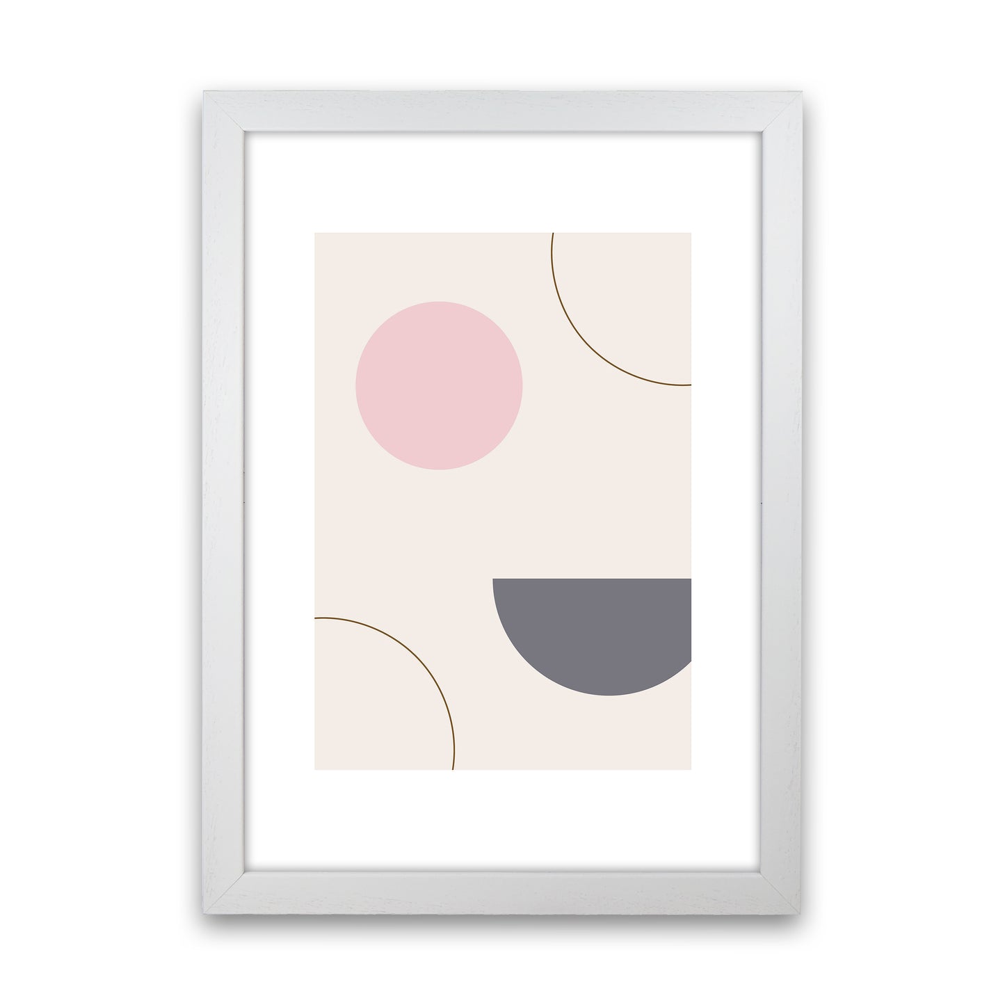 Mila Pink Abstract N23 Art Print by Pixy Paper White Grain