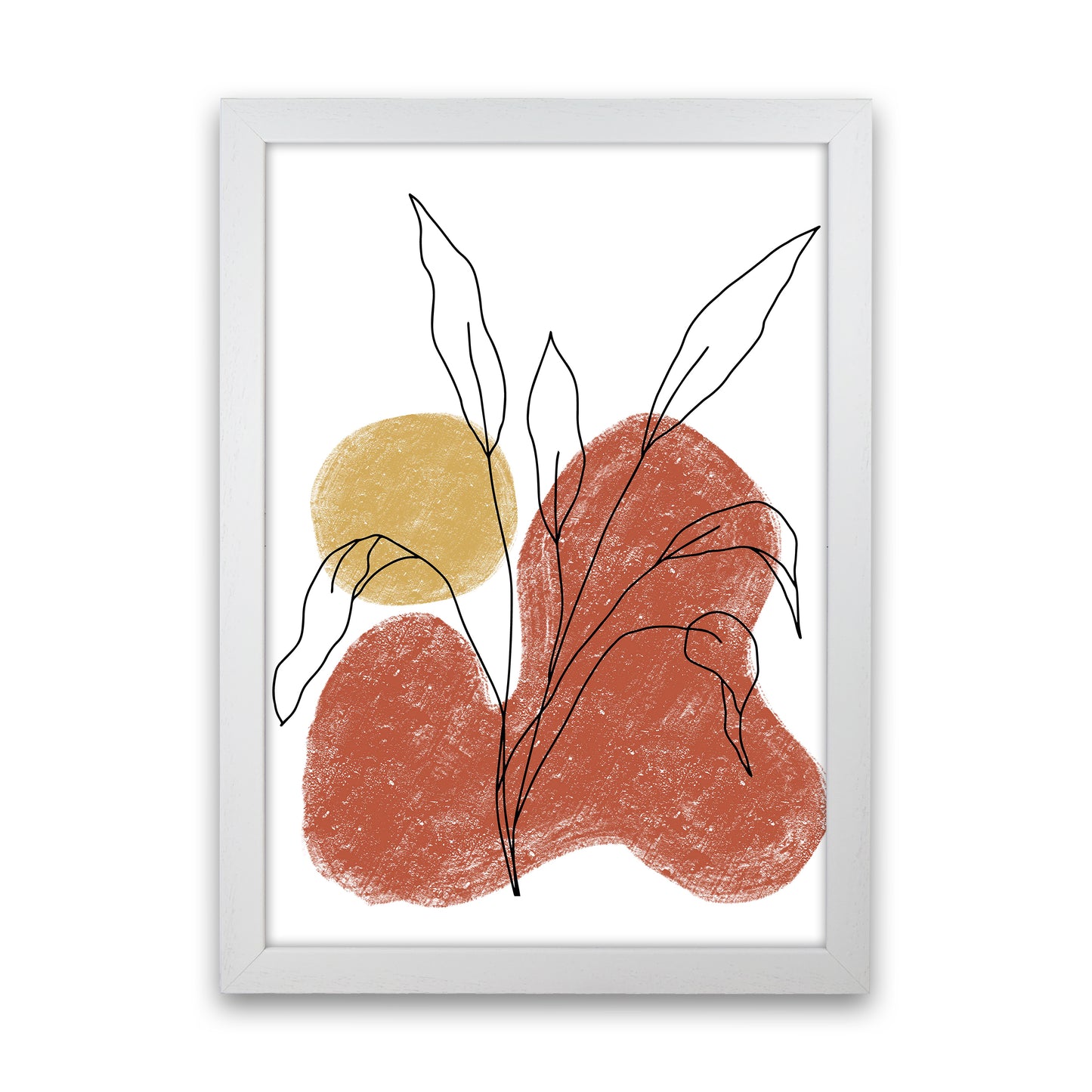 Dalia Chalk Red Floral Art Print by Pixy Paper White Grain