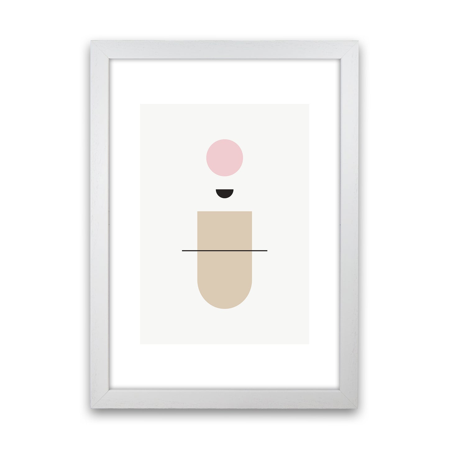 Mila Abstract Pink N1 Art Print by Pixy Paper White Grain