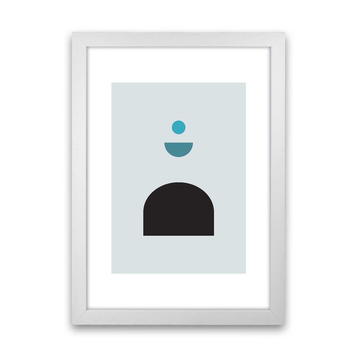 Mita Teal Abstract N12 Art Print by Pixy Paper White Grain