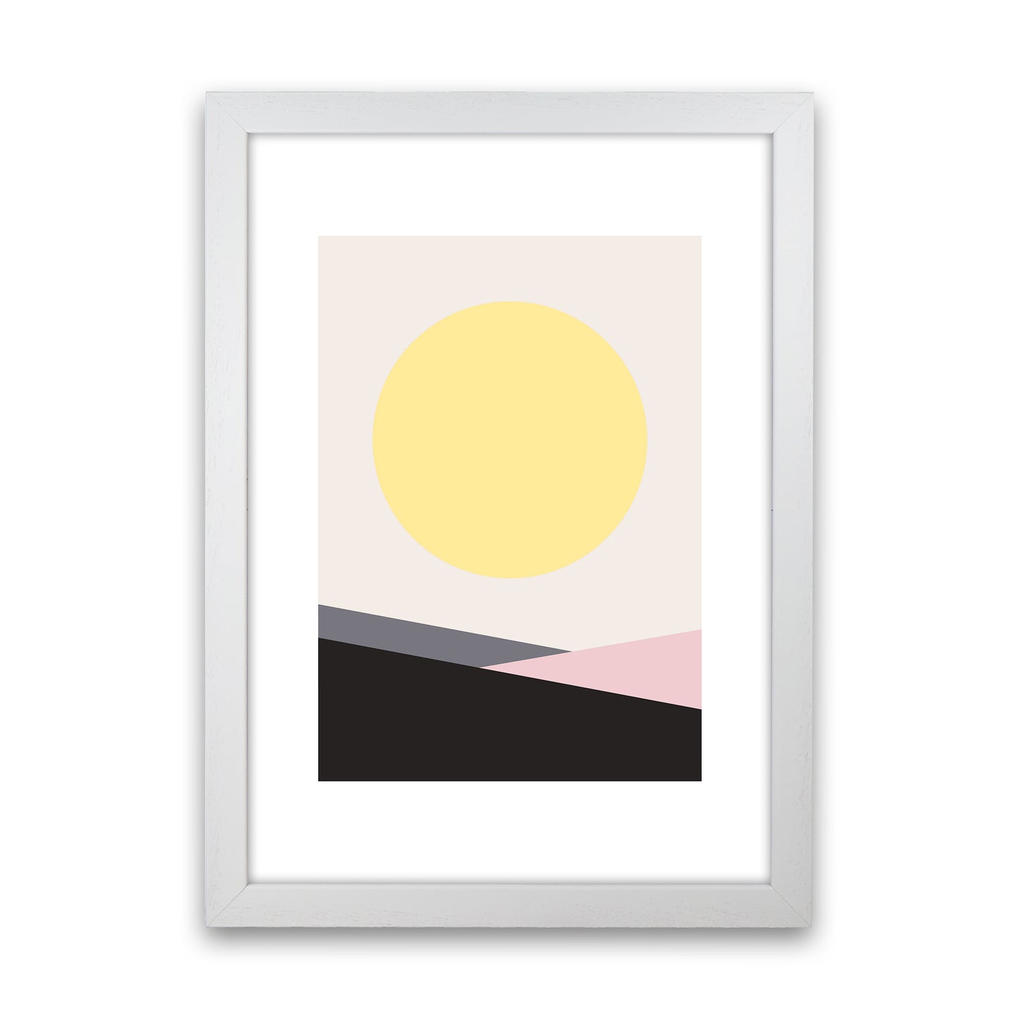 Mila Pink Big Sun N7 Art Print by Pixy Paper White Grain