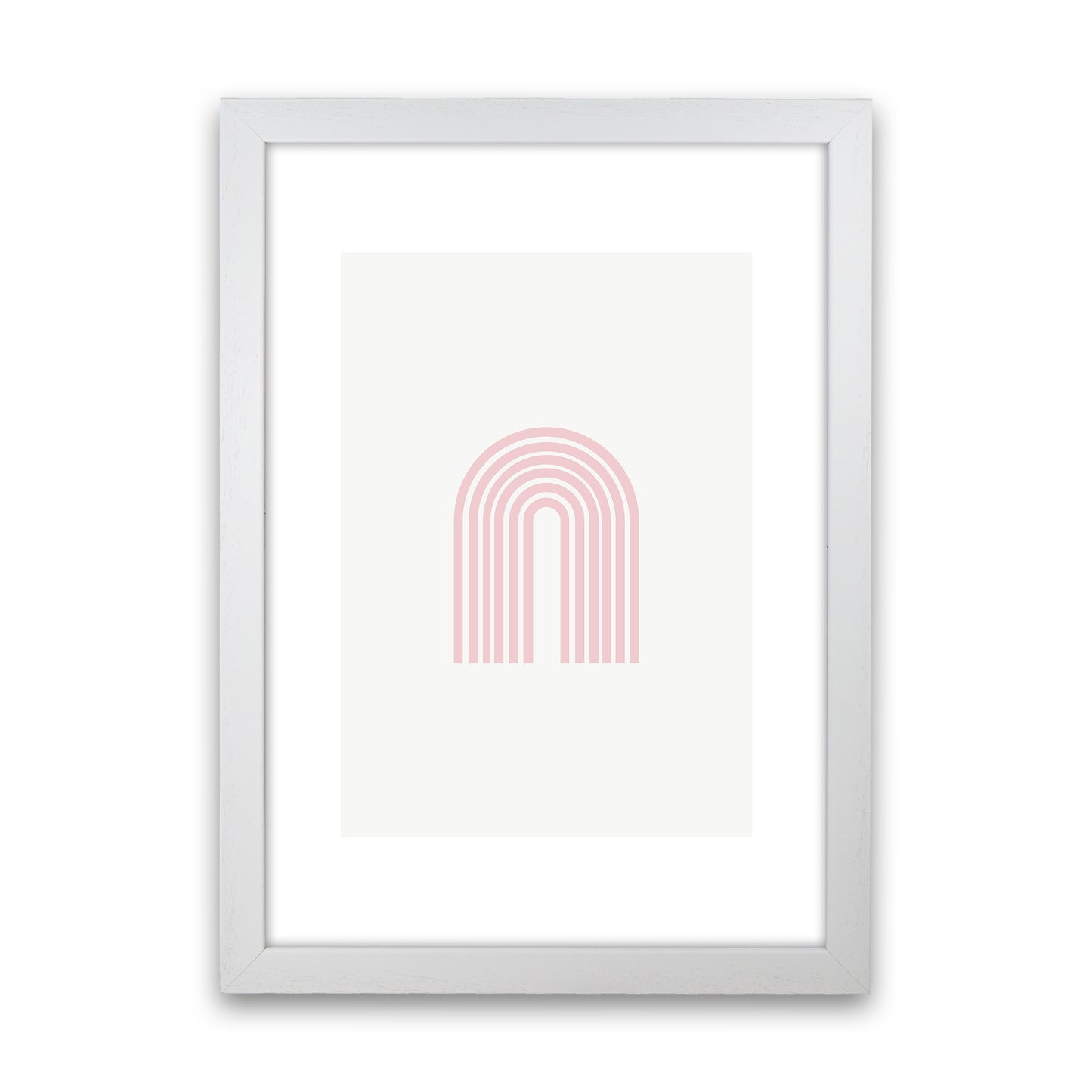 Mila Pink Rainbow N8 Art Print by Pixy Paper White Grain