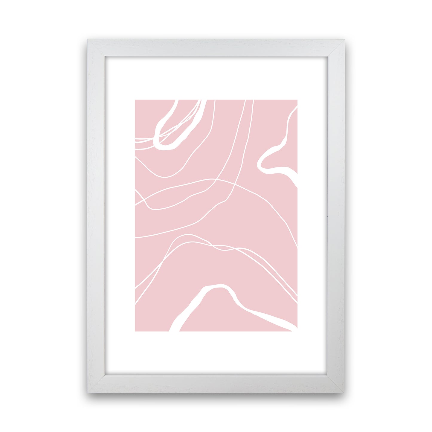 Mila Pink Swirls N14 Art Print by Pixy Paper White Grain