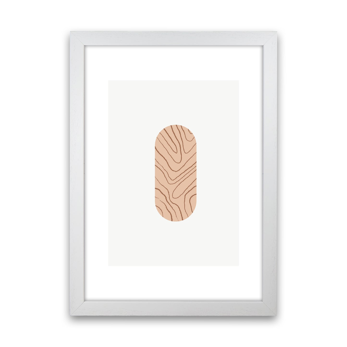 Mila Leaf Pink N2 Art Print by Pixy Paper White Grain