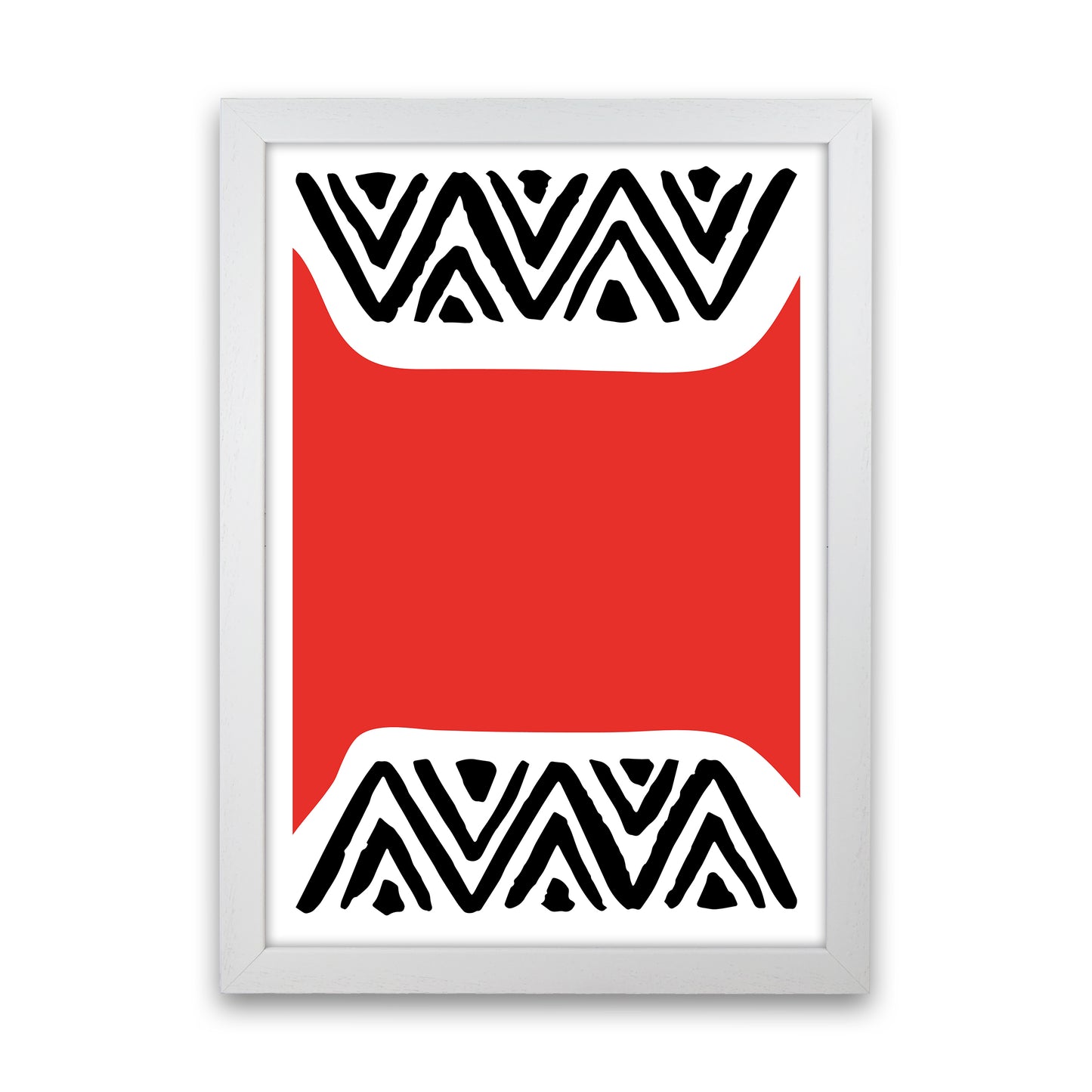 Red Maze Neon Funk Art Print by Pixy Paper White Grain