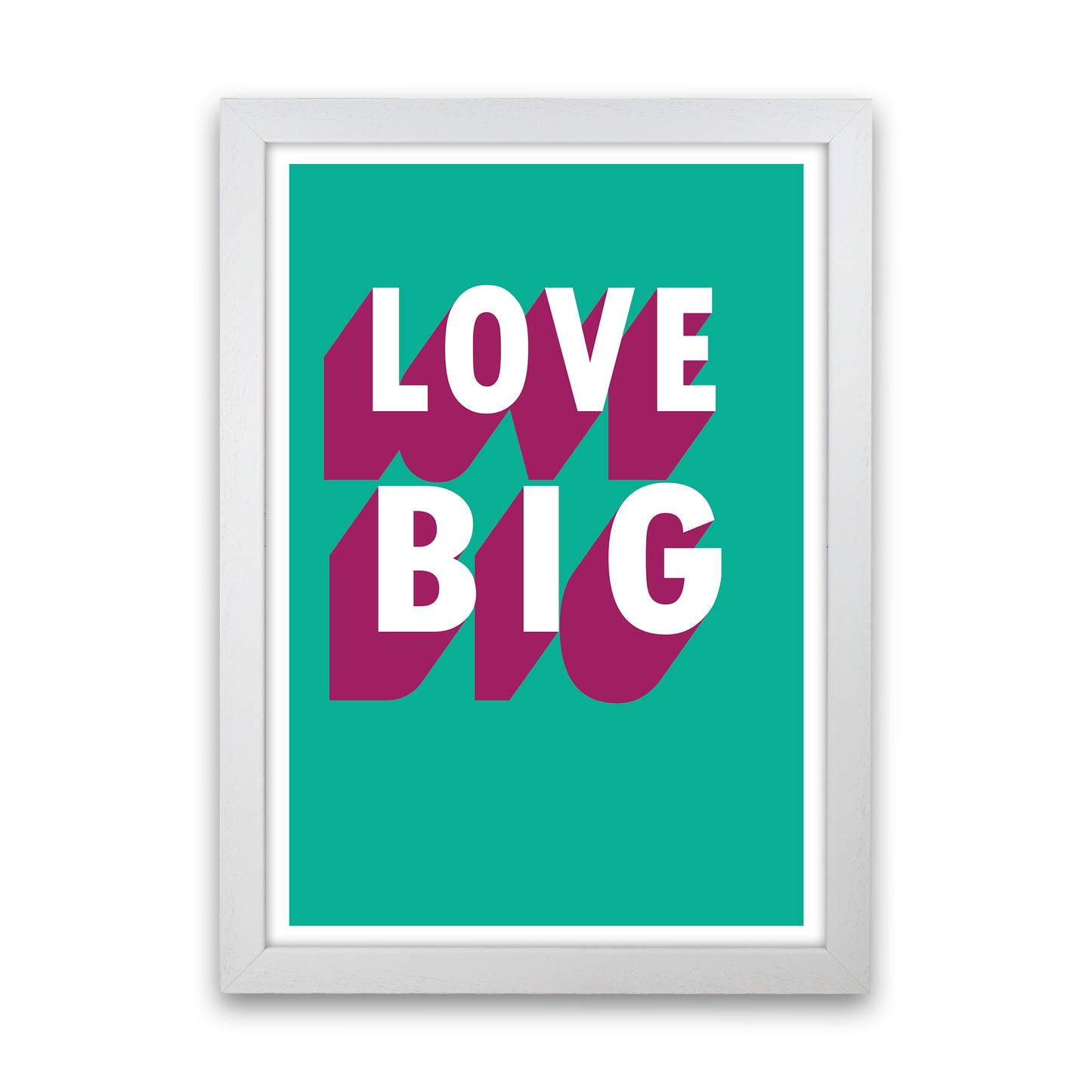 Love Big Shadow Art Print by Pixy Paper White Grain