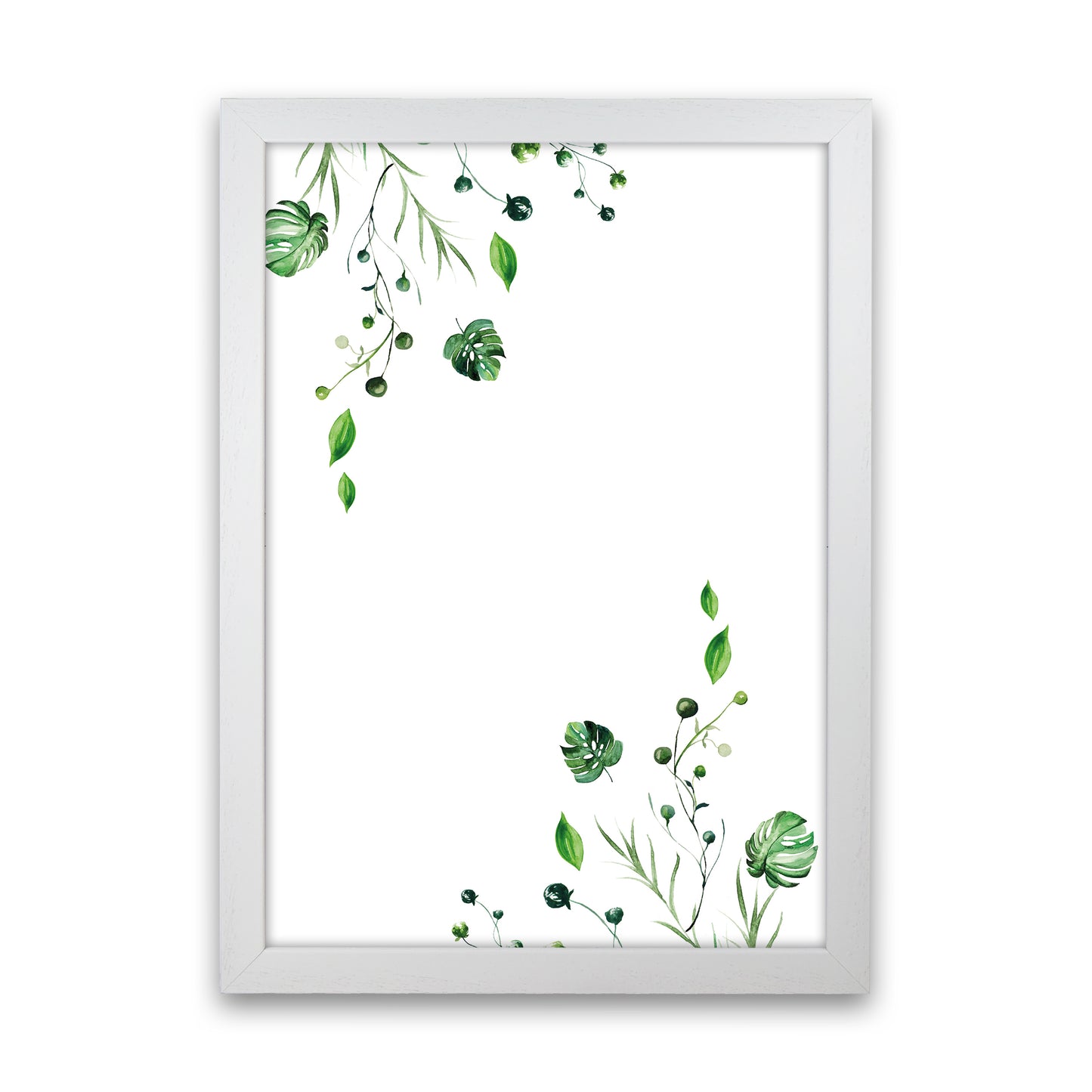 Top And Bottom Plants Exotic Art Print by Pixy Paper White Grain