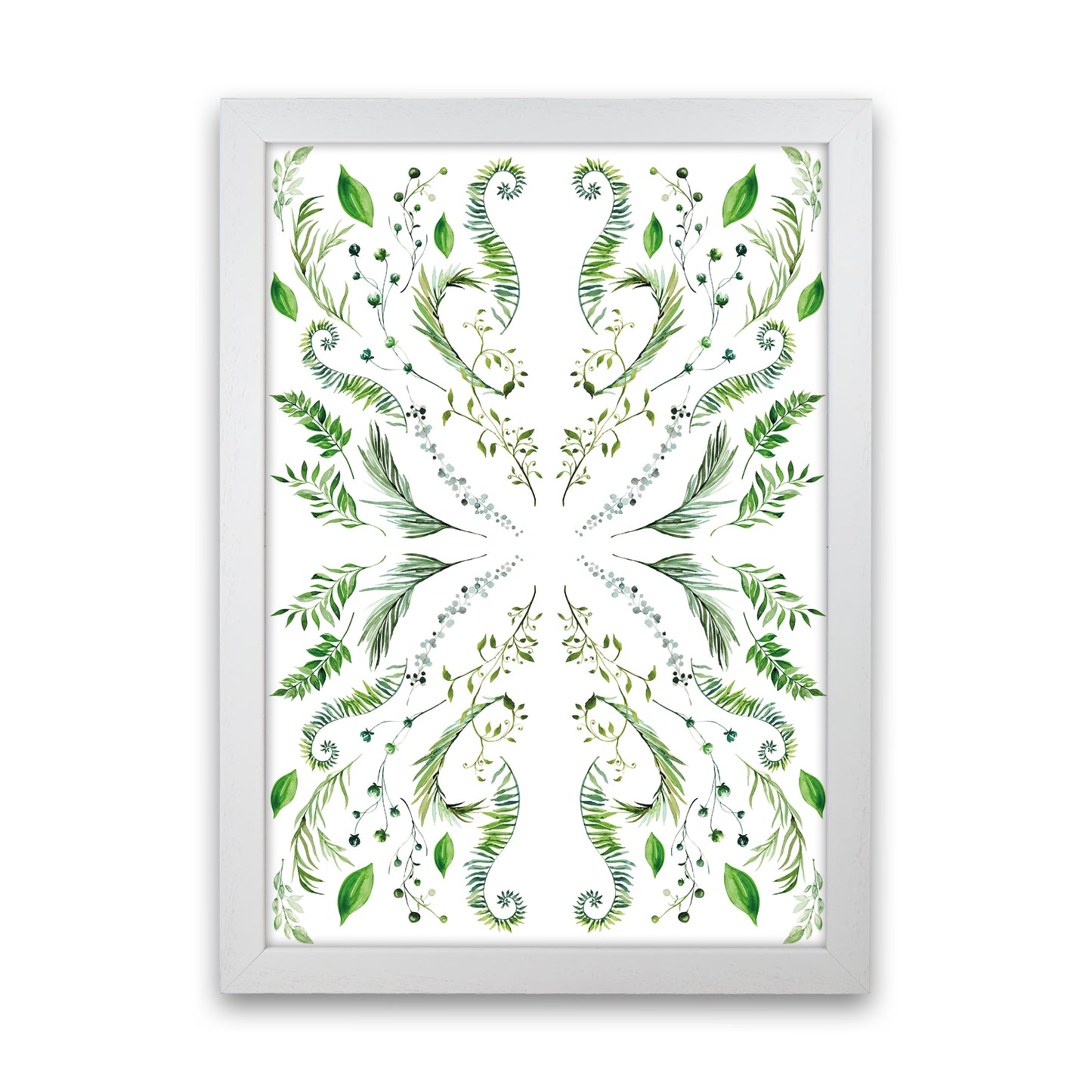 Mirrored Plants Exotic Art Print by Pixy Paper White Grain