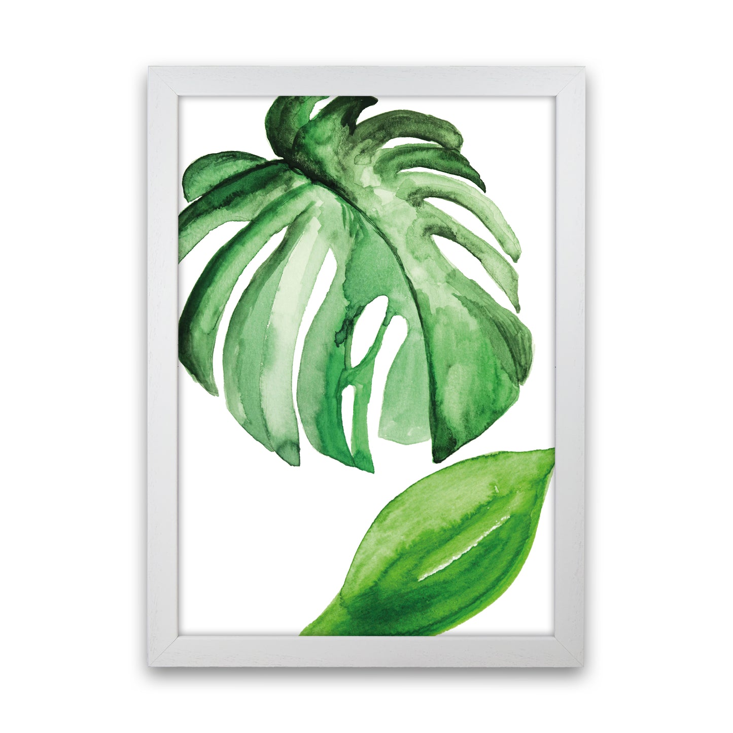 Large Leaf Exotic Art Print by Pixy Paper White Grain