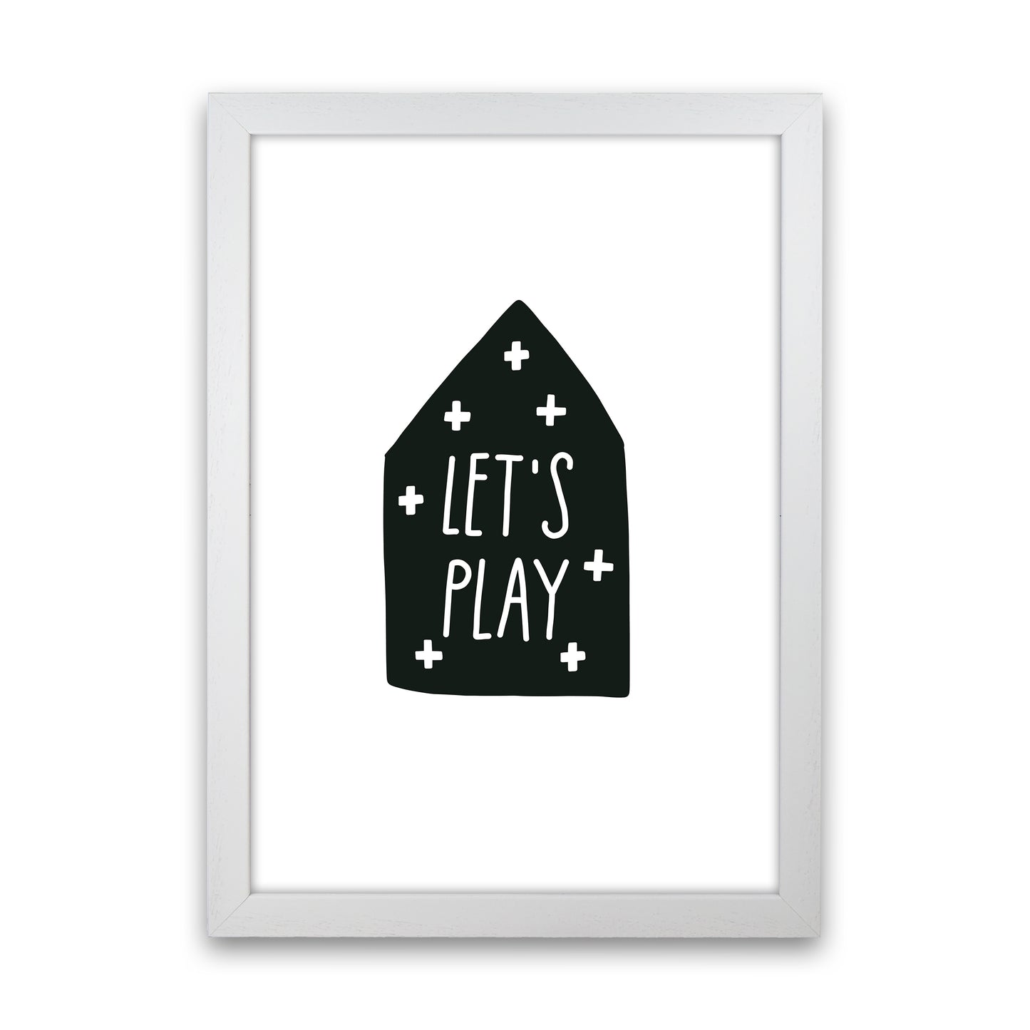 Let'S Play House Black Super Scandi Art Print by Pixy Paper White Grain
