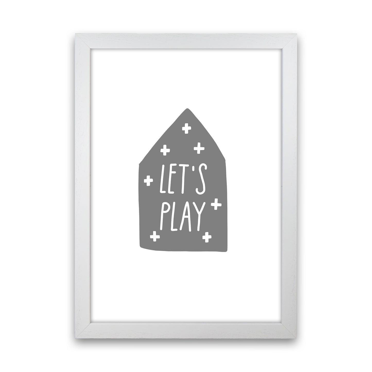 Let'S Play House Grey Super Scandi Art Print by Pixy Paper White Grain