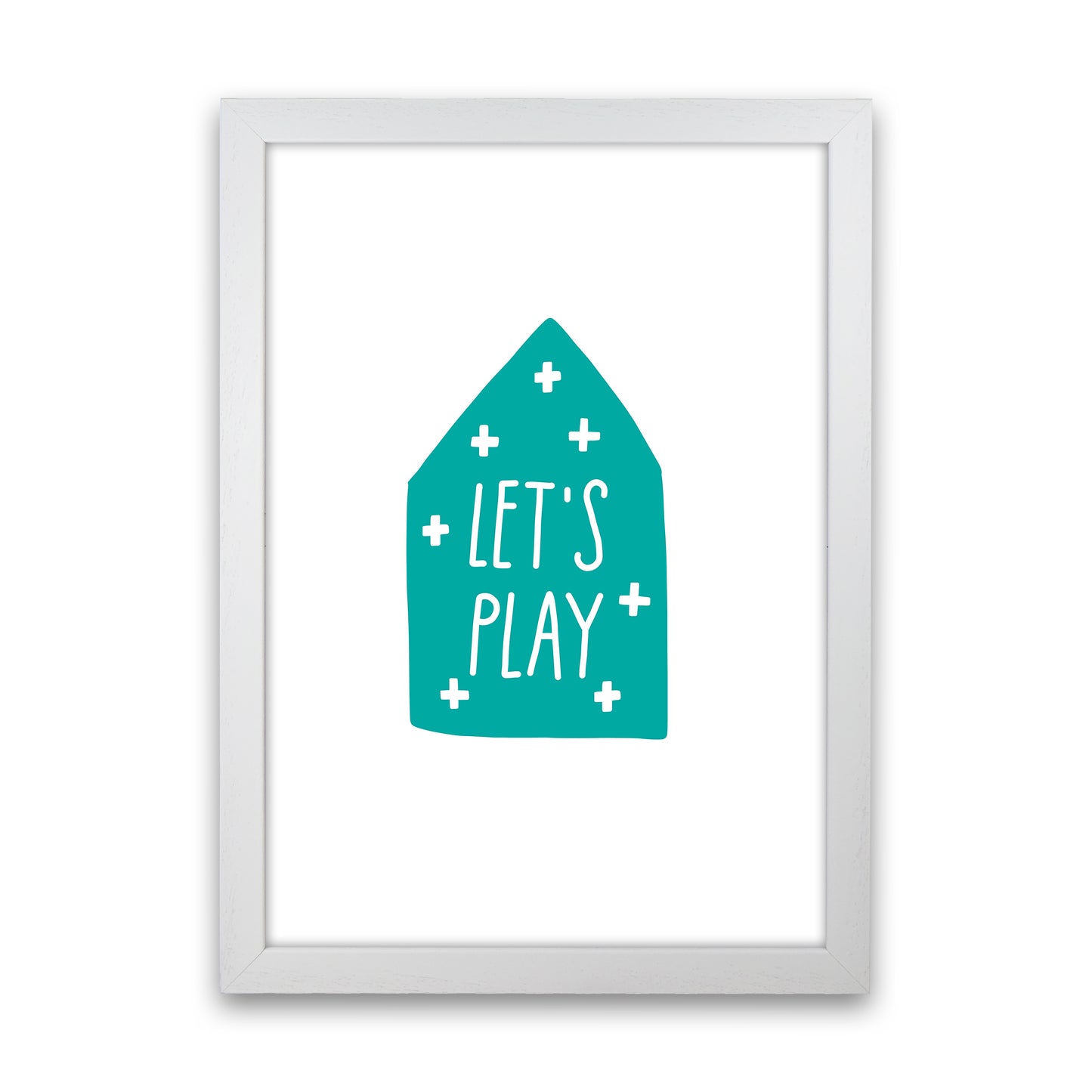 Let'S Play House Teal Super Scandi Art Print by Pixy Paper White Grain