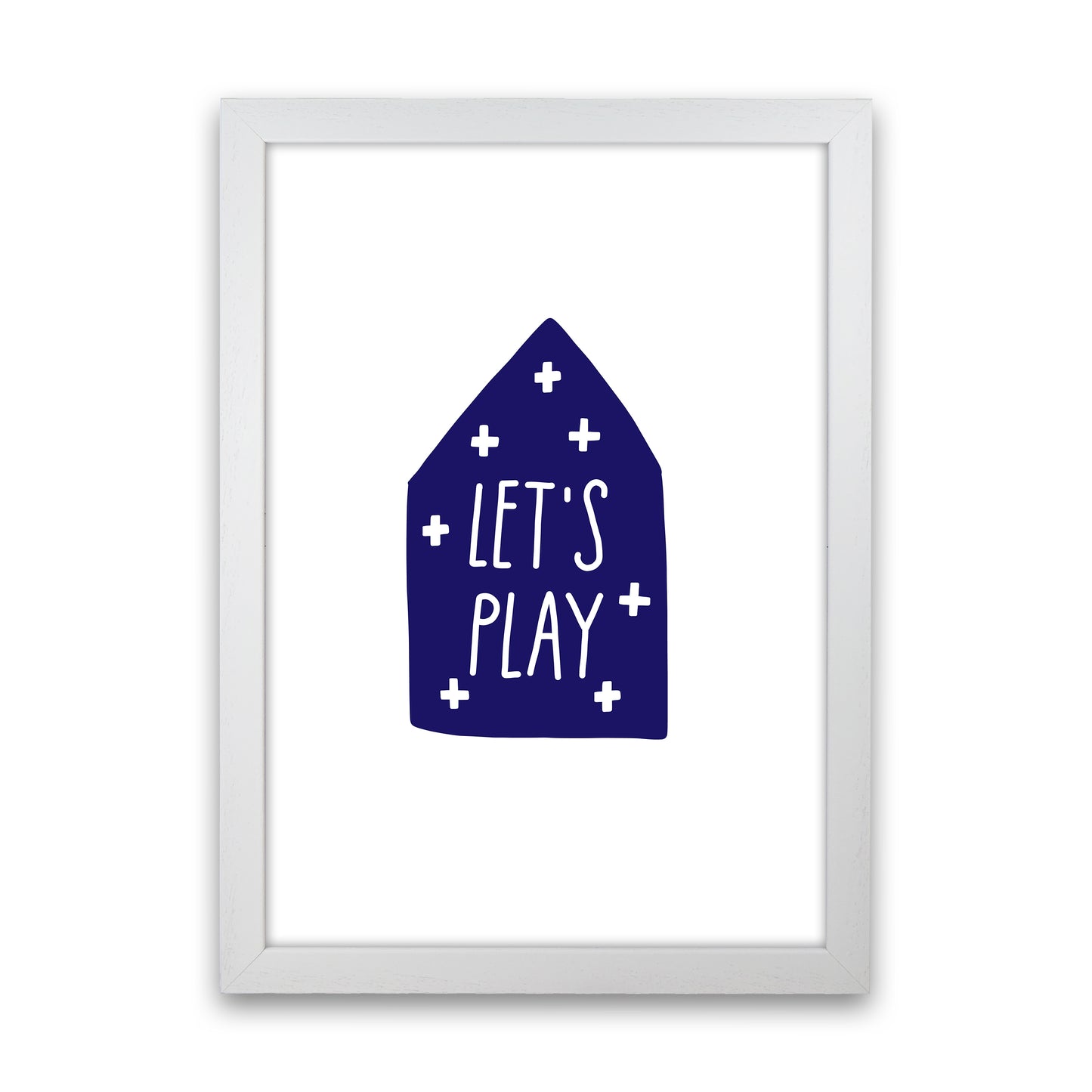 Let'S Play House Navy Super Scandi Art Print by Pixy Paper White Grain
