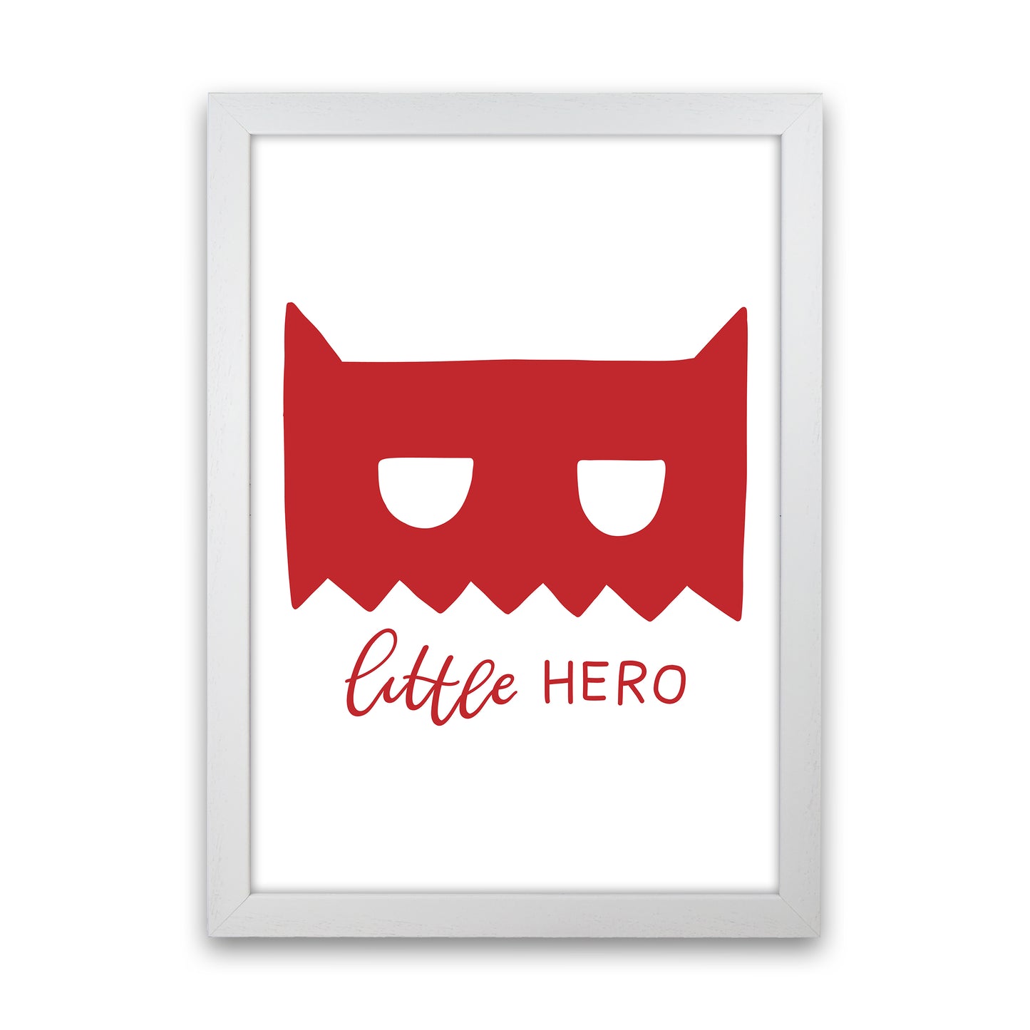 Little Hero Mask Red Super Scandi Art Print by Pixy Paper White Grain