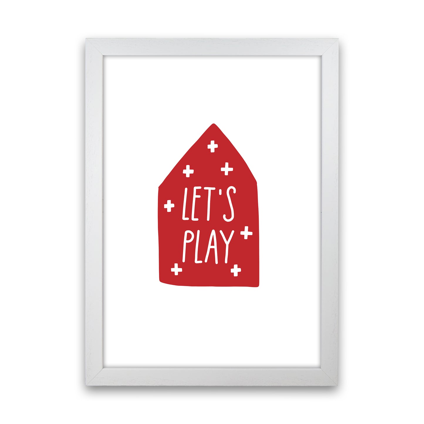 Let'S Play House Red Super Scandi Art Print by Pixy Paper White Grain