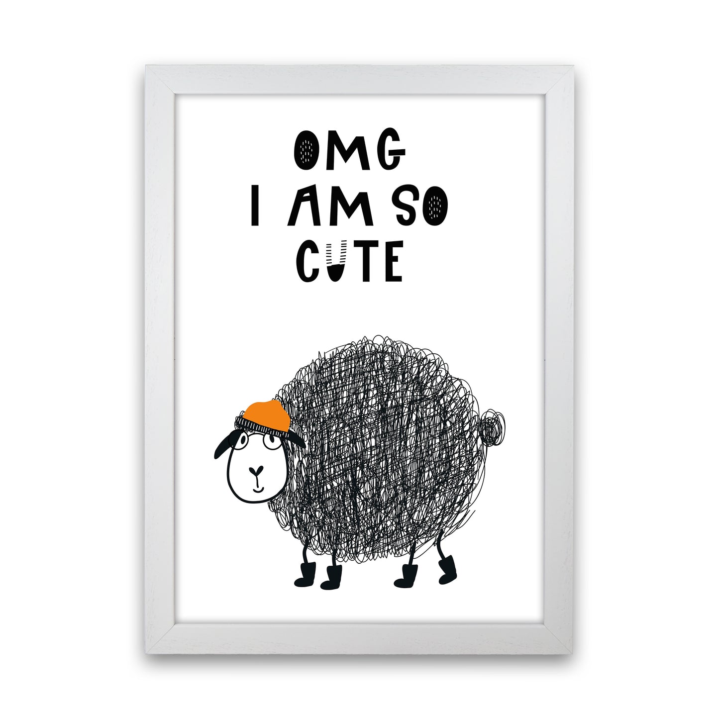 Omg I Am So Cute Animal Pop Art Print by Pixy Paper White Grain