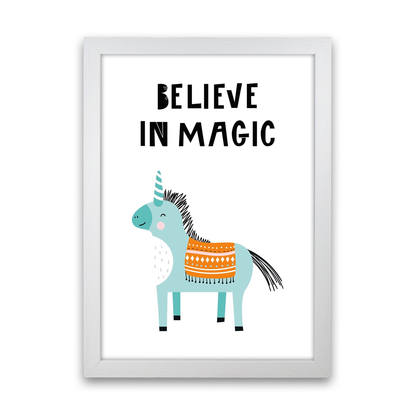 Believe In Magic Animal Pop Art Print by Pixy Paper White Grain