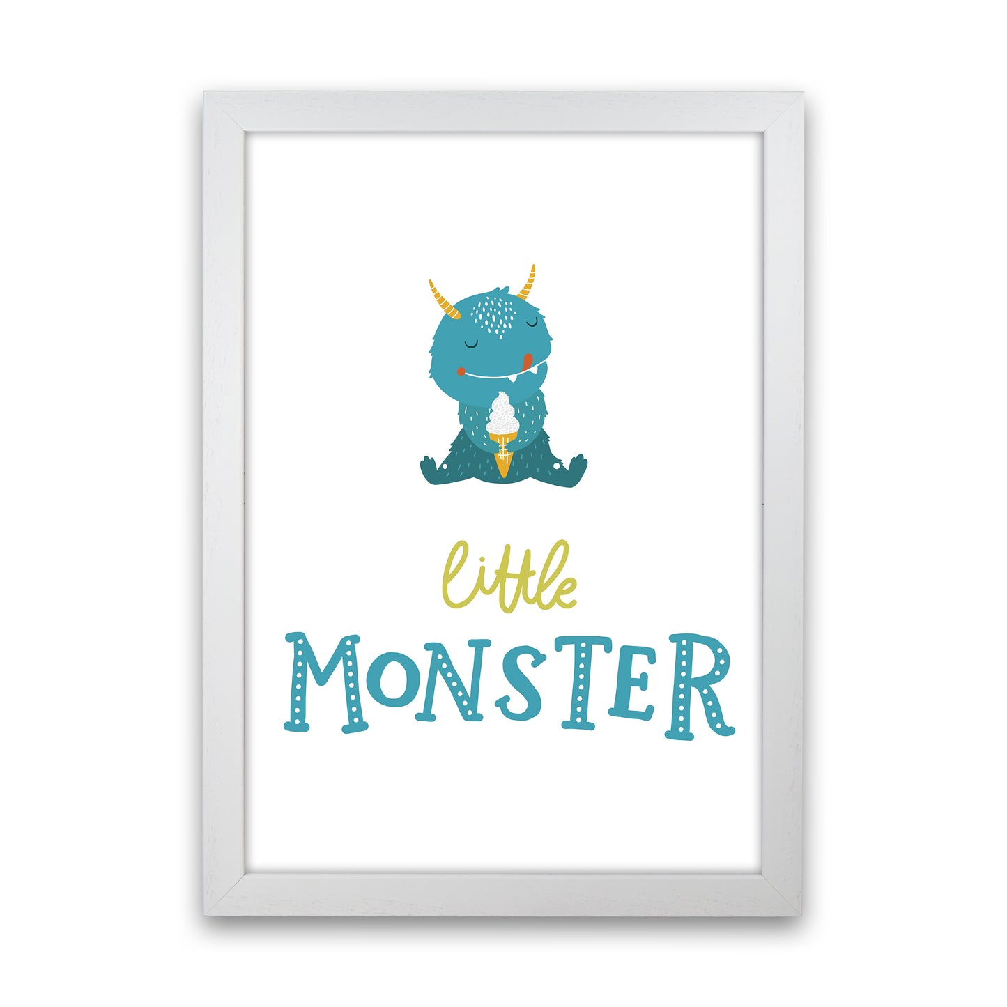 Little Monsters Ice Cream Art Print by Pixy Paper White Grain