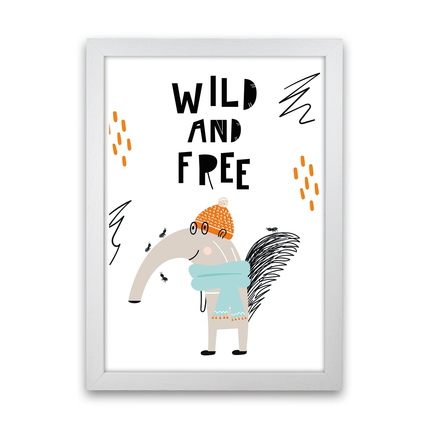 Wild And Free Animal Pop Art Print by Pixy Paper White Grain