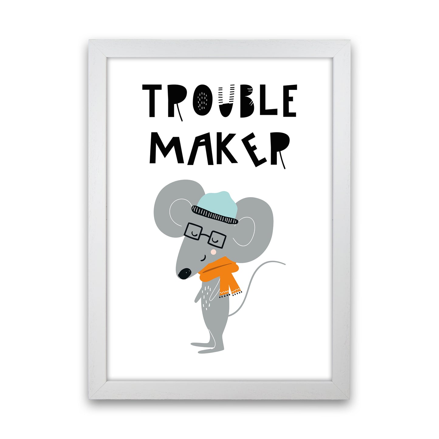 Trouble Maker Animal Pop Art Print by Pixy Paper White Grain