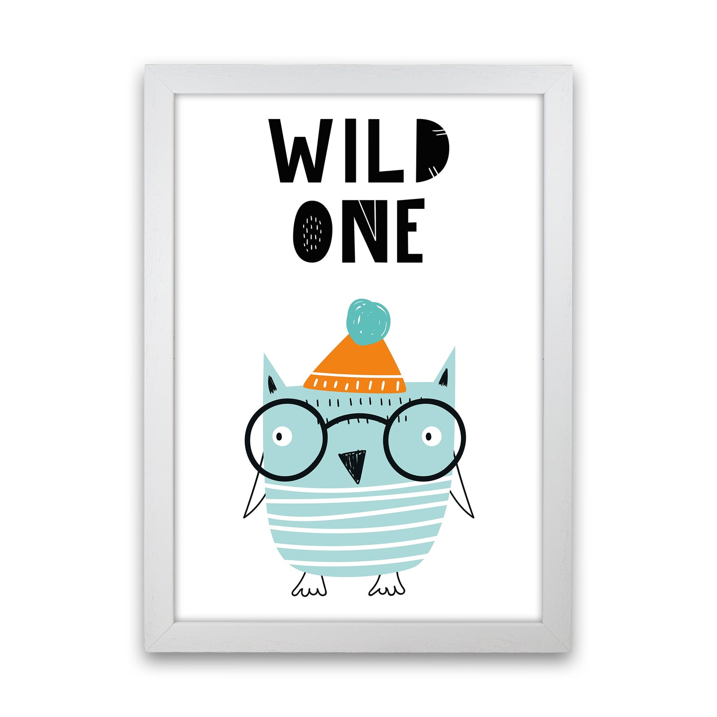 Wild One Owl Animal Pop Art Print by Pixy Paper White Grain