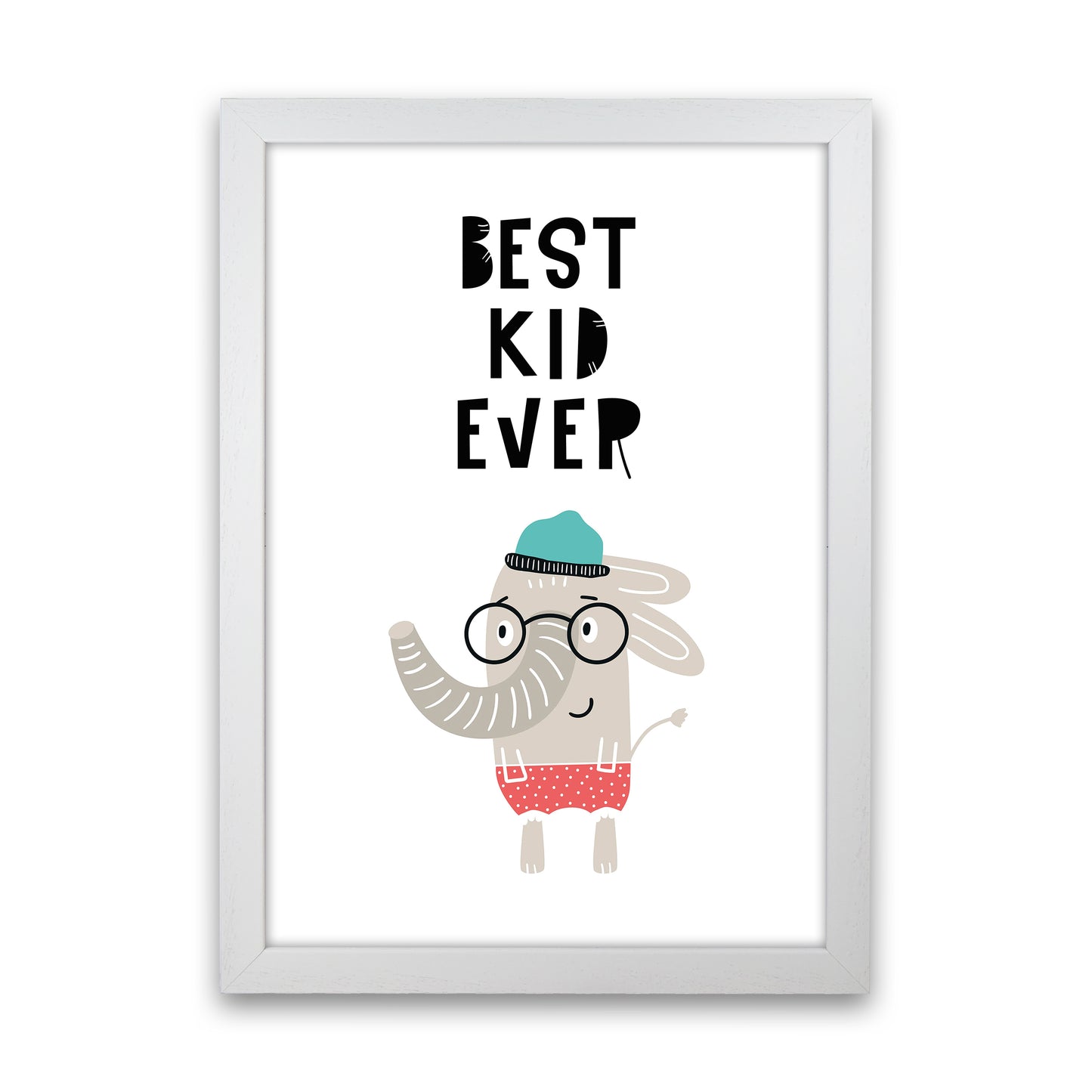 Best Kid Ever Animal Pop Art Print by Pixy Paper White Grain