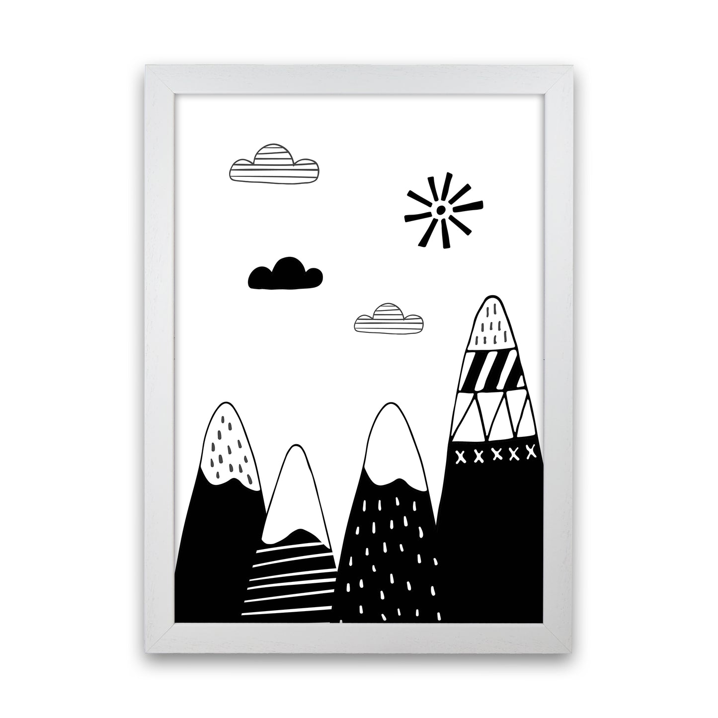 Scandinavian Mountains Art Print by Pixy Paper White Grain
