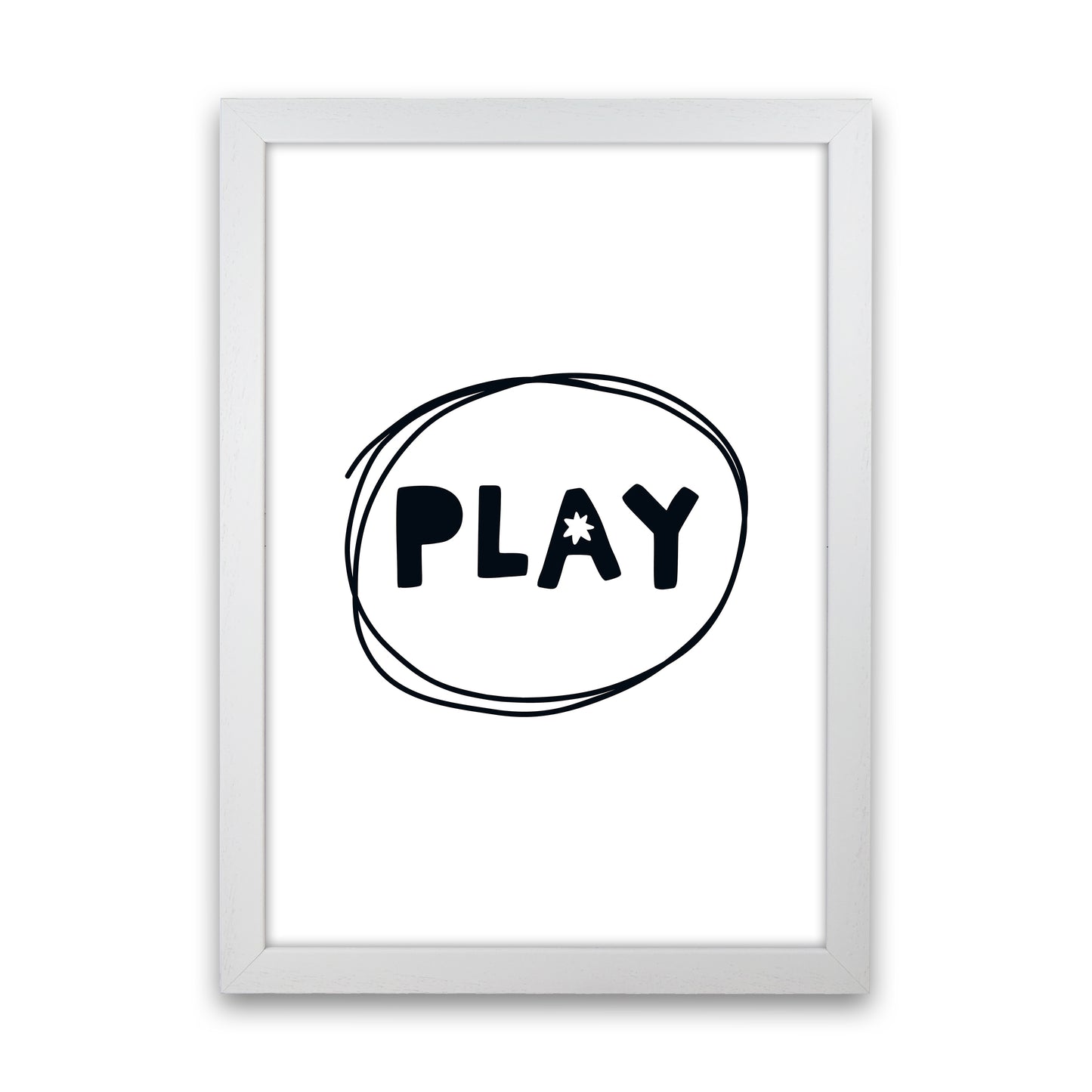 Play Super Scandi Black Art Print by Pixy Paper White Grain