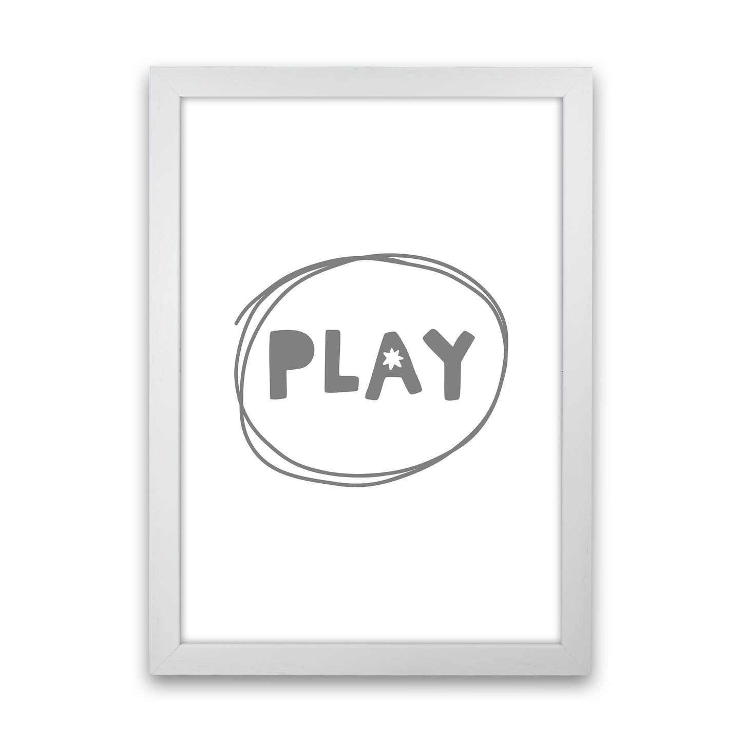 Play Super Scandi Grey Art Print by Pixy Paper White Grain
