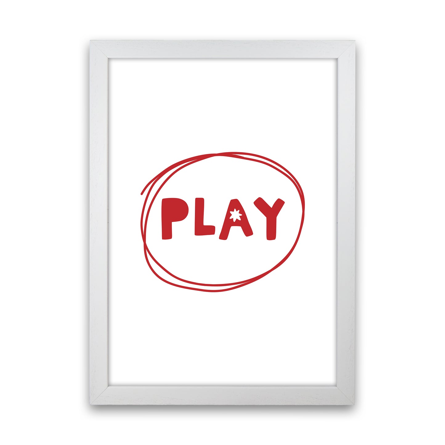 Play Red Super Scandi Art Print by Pixy Paper White Grain