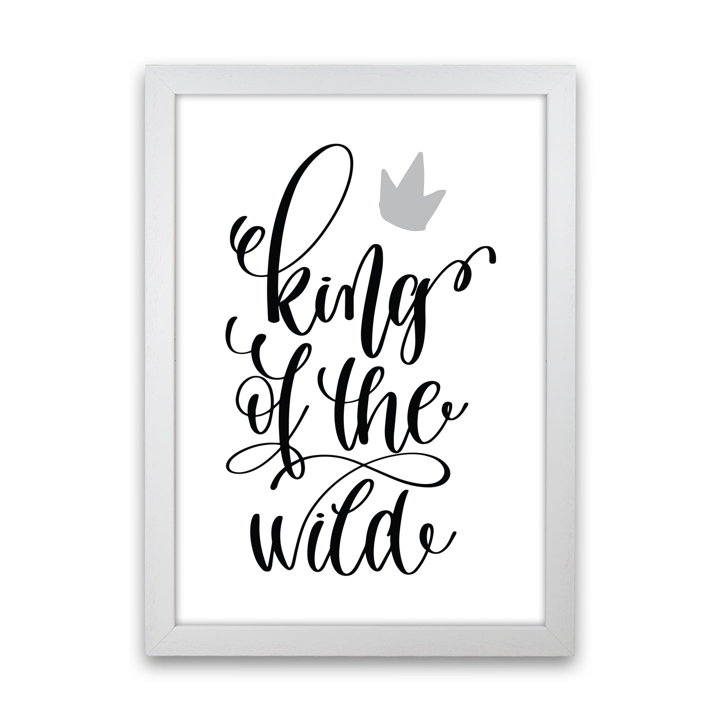 King Of The Wild Black Art Print by Pixy Paper White Grain