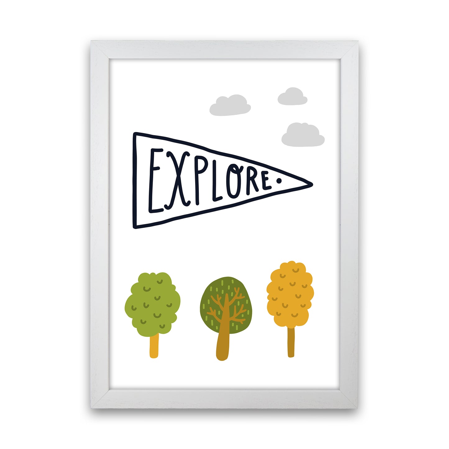 Little Explorer Sign Art Print by Pixy Paper White Grain