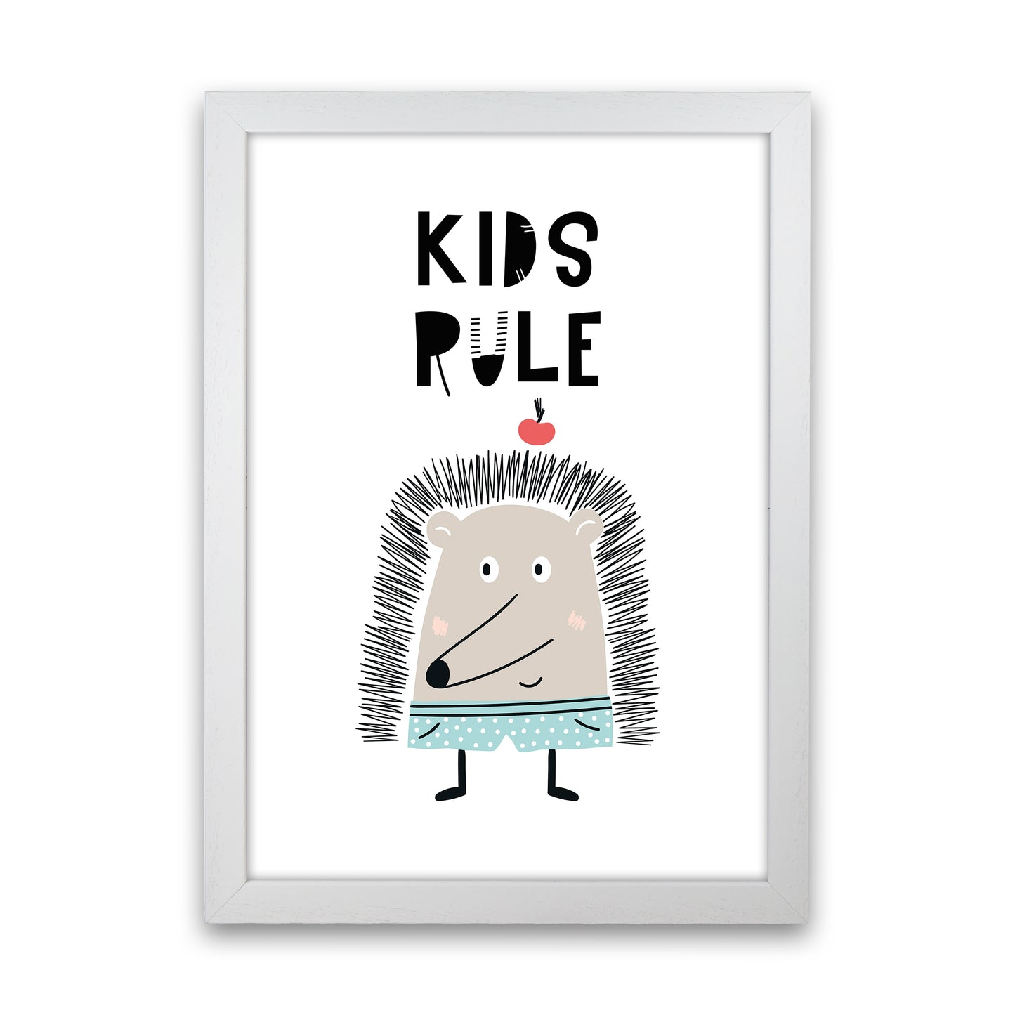Kids Rule Animal Pop Art Print by Pixy Paper White Grain