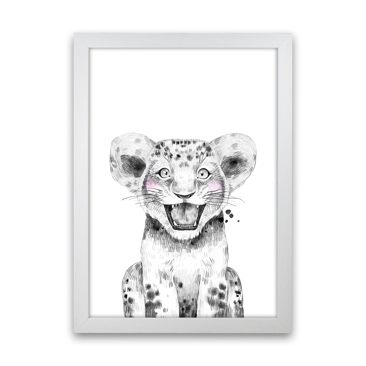 Safari Babies Tiger Art Print by Pixy Paper White Grain