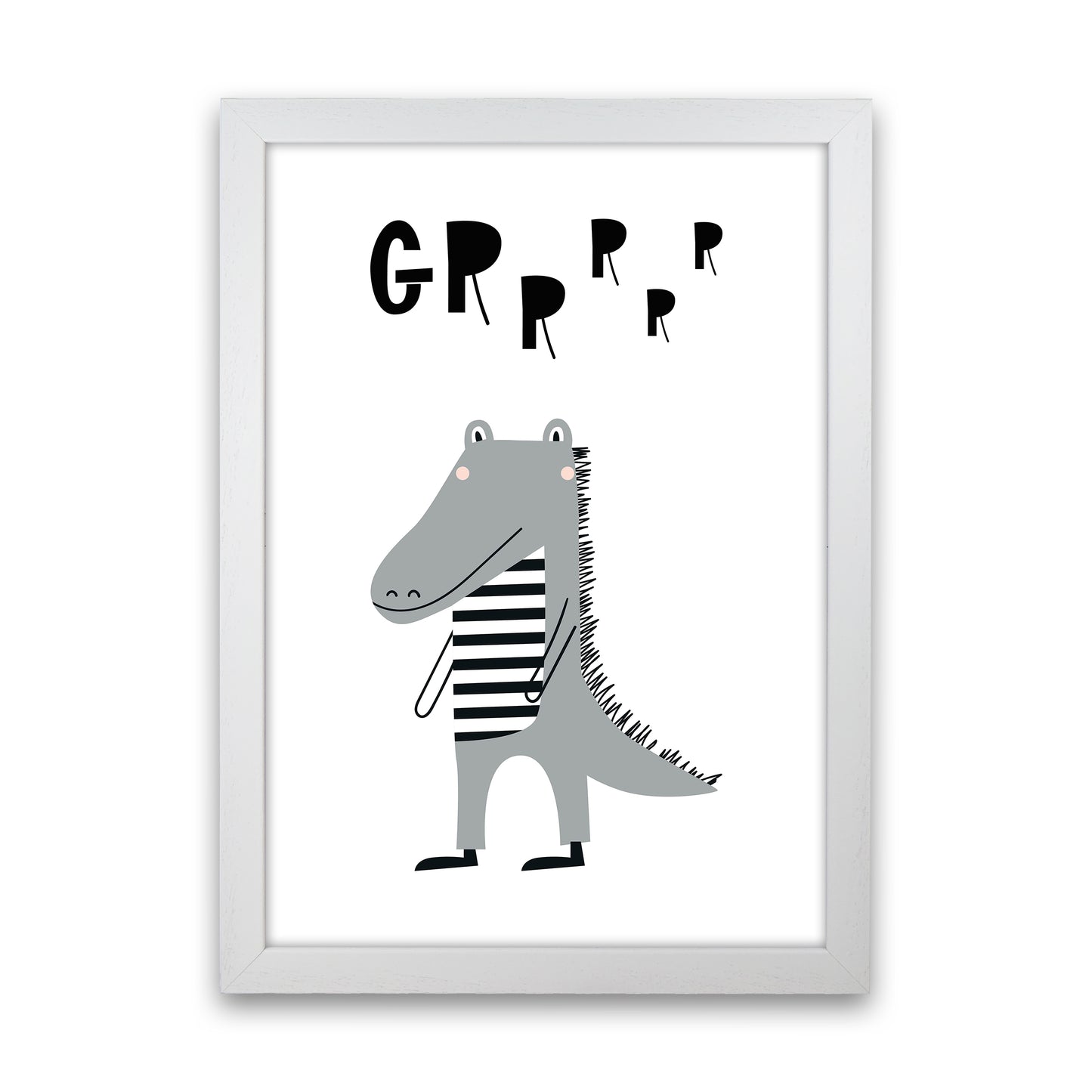 Grr Gator Animal Pop Art Print by Pixy Paper White Grain